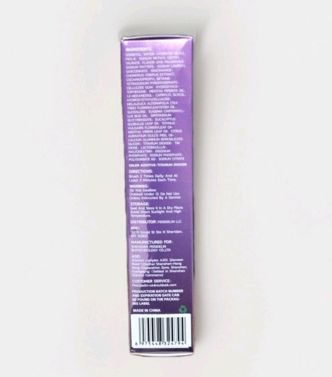 Feisidelin Polish Whitening Toothpaste Cedar 3.53 Oz Mint