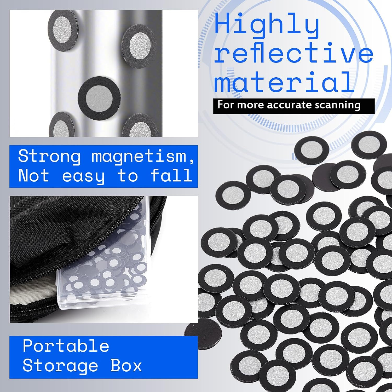 200 Pcs 3D Magnetic Tracking Dot for Scanner Scanning Reference Point Marker Dif