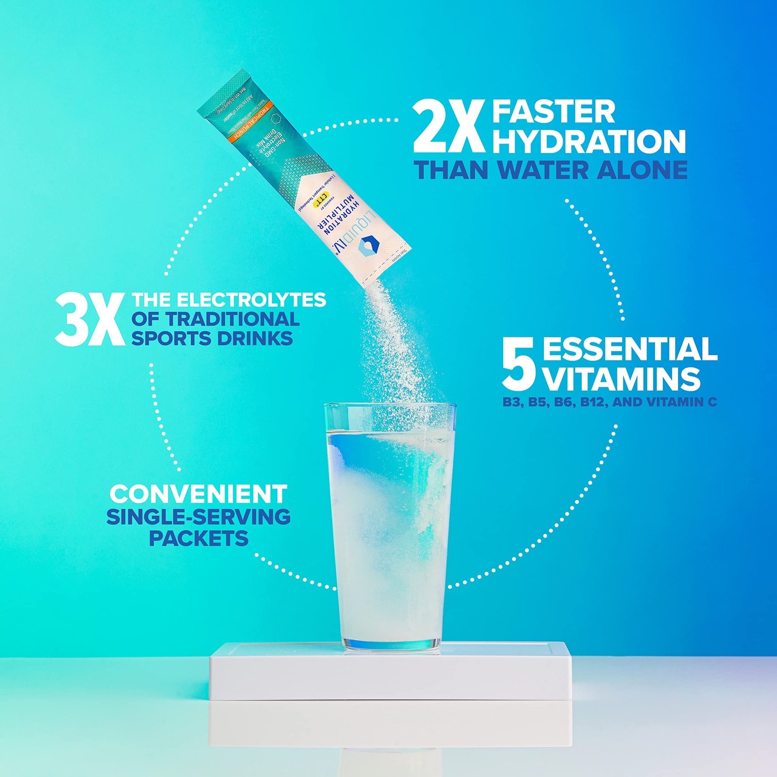 Liquid I.V. Hydration Multiplier - Tropical Punch - Hydration Powder 16 Packets