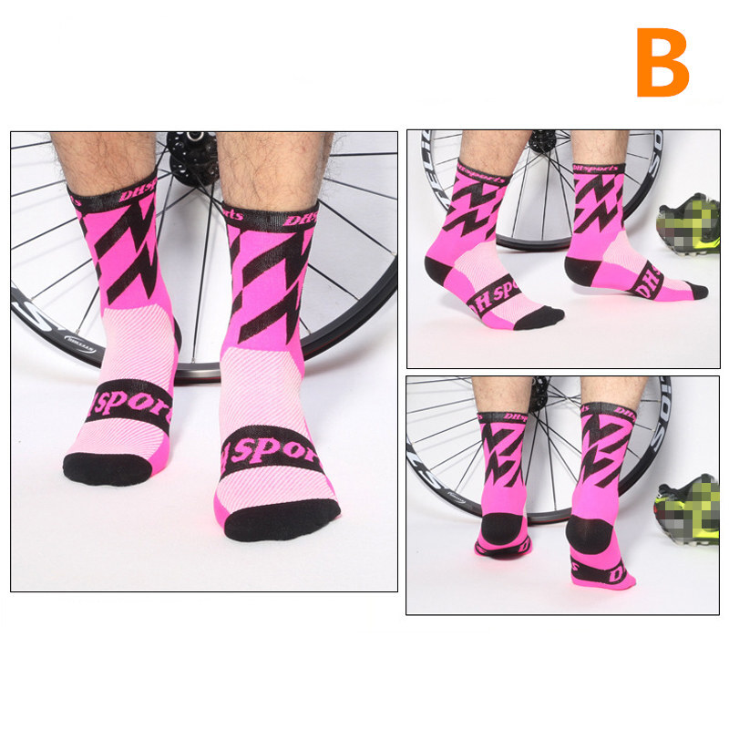 Pro Womens Mens Cycling Riding Road Sport Ankle Socks Bicycle Breathable Pink XC