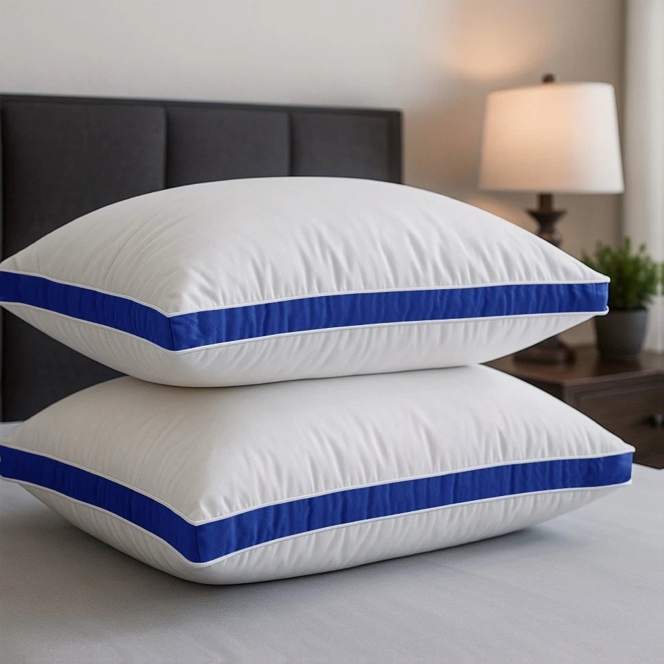 Pack of 2 Hotel Quality Bed Pillows Down Alternative Gusseted Soft Sleeping