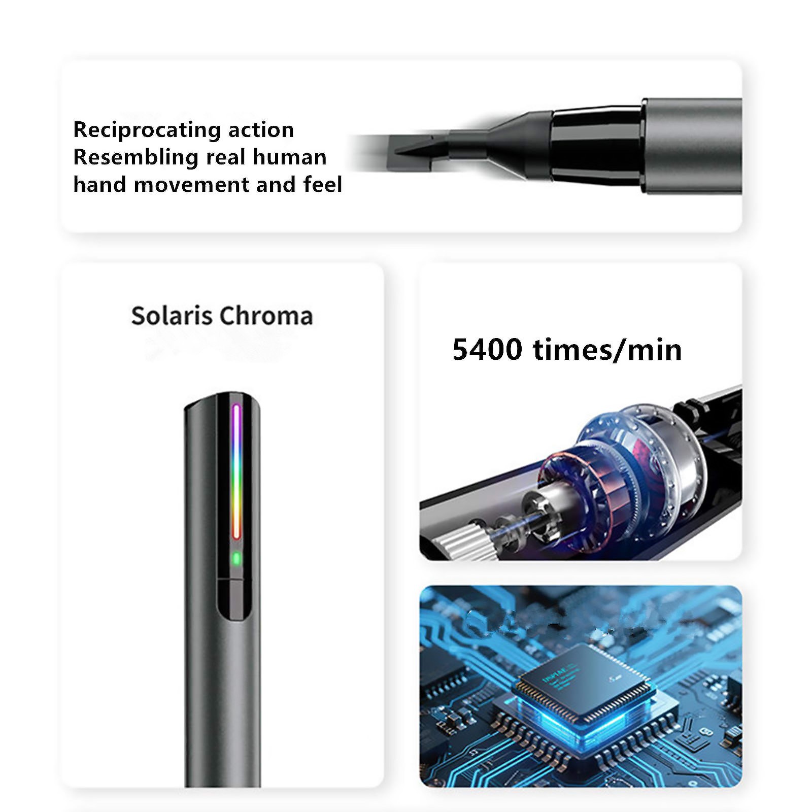High-Speed Reciprocating Sander Pen 8 Interchangeable Heads & Silicone Paper