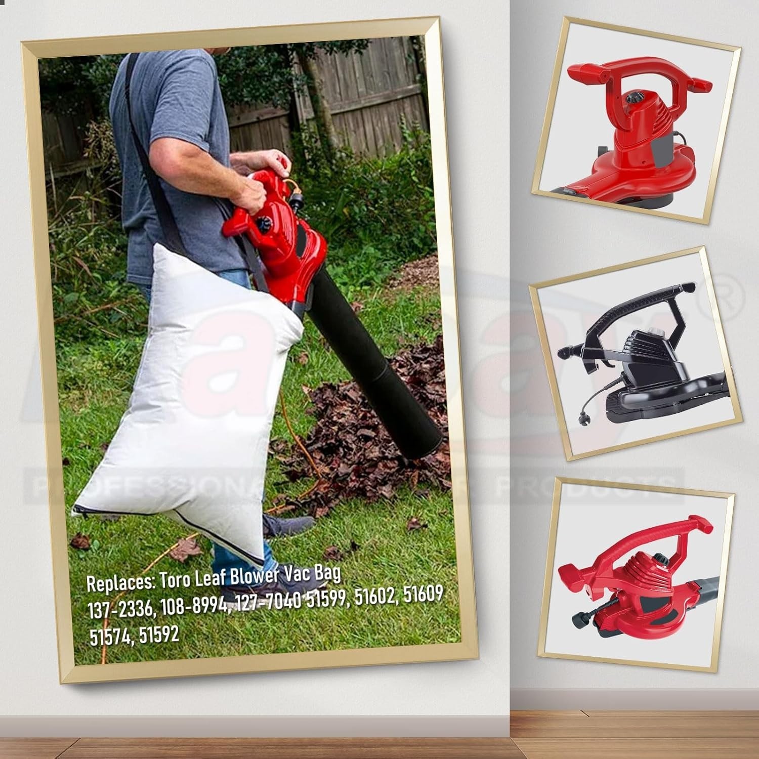 Cotton Leaf Blower Vacuum Bag - Effortless Emptying & Adjustable Straps