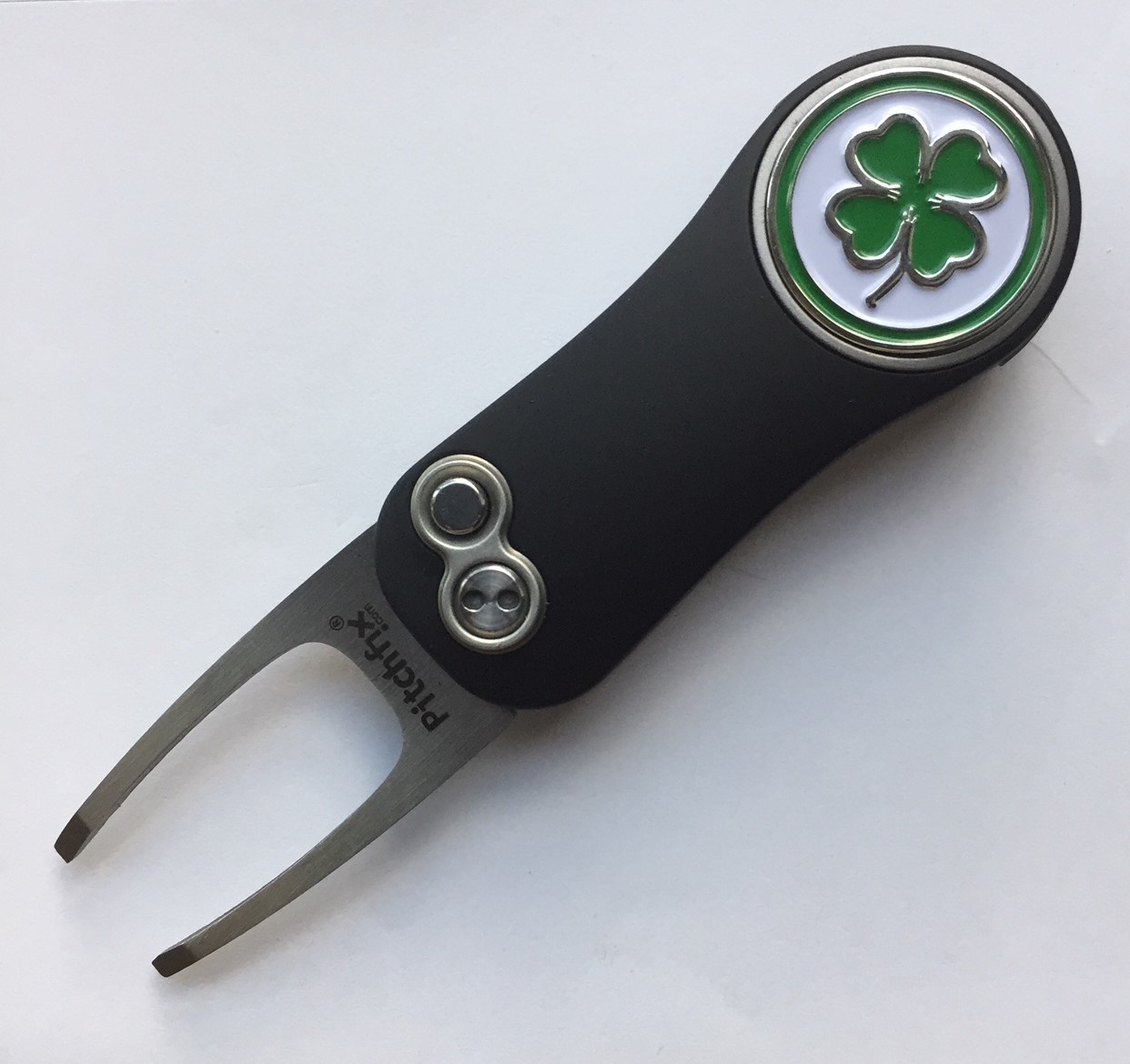 Pitchfix 2.0 Switchblade Golf Divot Tool w Lucky Irish Clover removable Marker