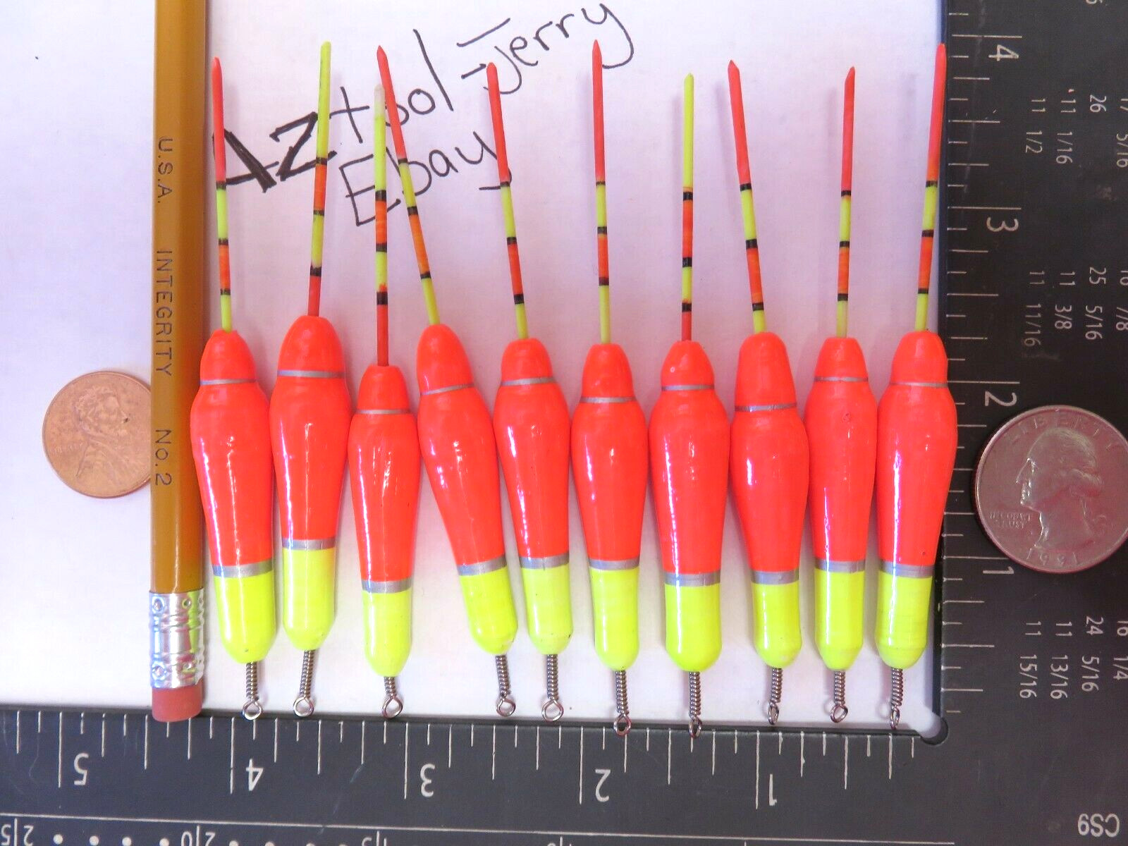 10 NEW WOOD SLIP FLOATS / BOBBERS PANFISH  ICE FISHING NO FREEZE UP ON LINE B141