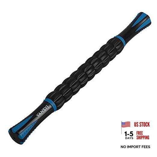 Professional 9-Roller Deep Tissue Massage Stick - Portable Muscle Blue 1