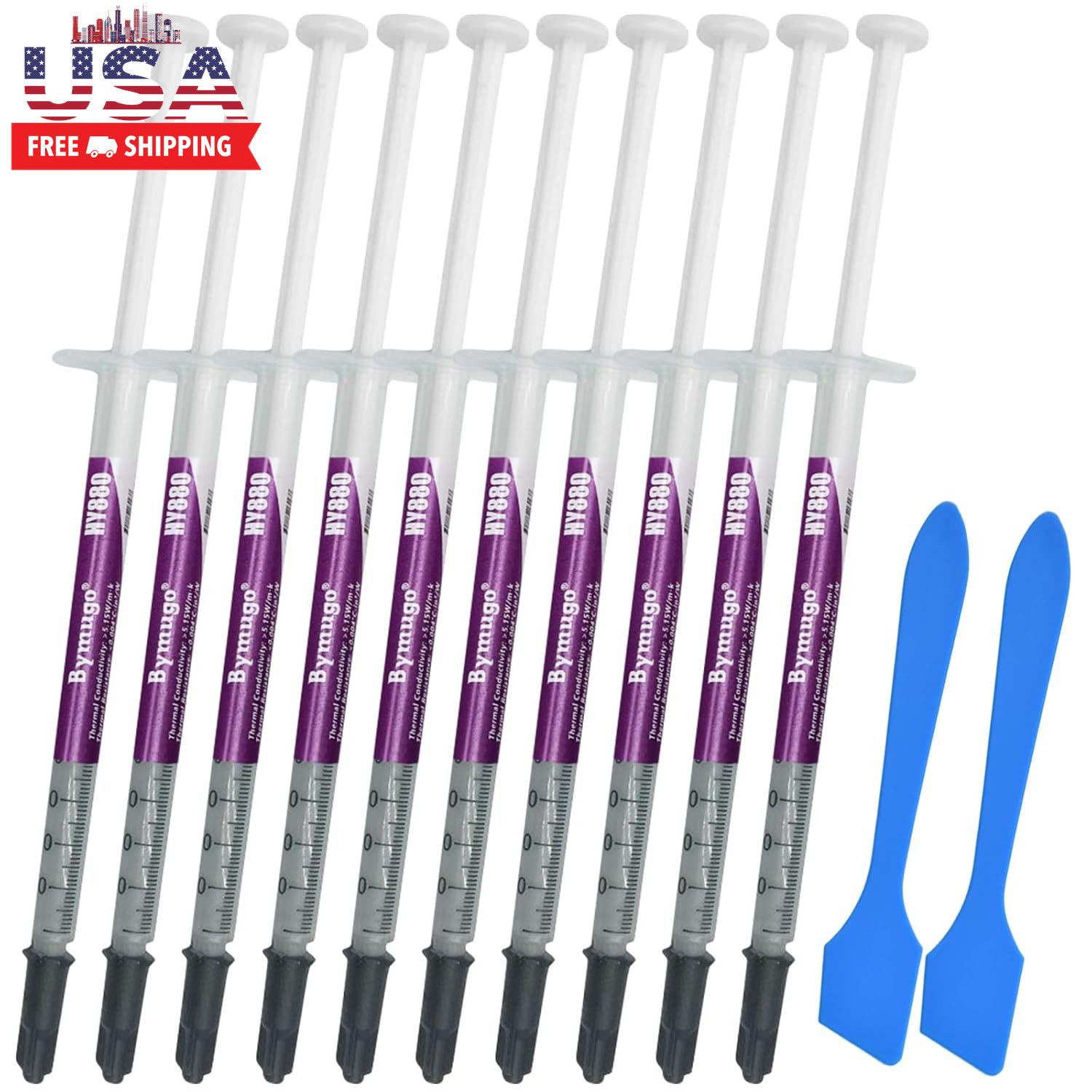 10 Pack HY880 Thermal Paste Kit-5.15 W/MK 1 G/Pcs, High Performance Thermal Comp