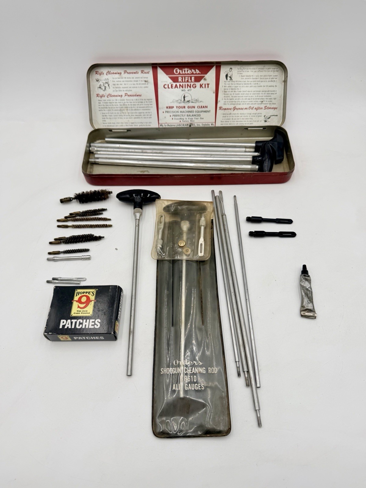 VTG 2 Lot Outers Riffle Kit 477 And Shotgun Cleaning Rod BP610 Kit & More Mixed