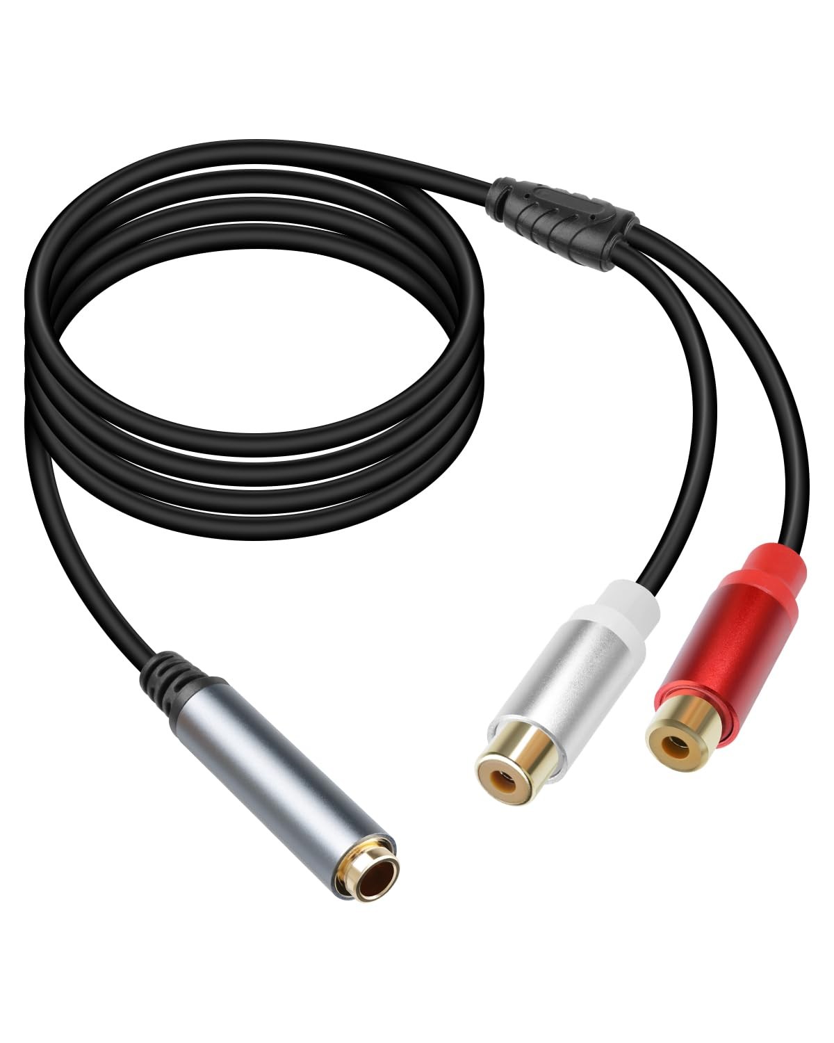 RIIEYOCA 6.35mm to 2 RCA Splitter Audio Cable,1/4 inch TRS 1.8M 1F 2F