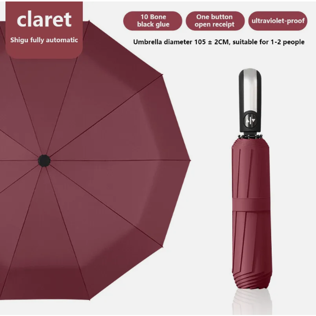 Automatic Umbrella Anti-UV Sun/Rain Windproof 3 Folding Compact Umbrella