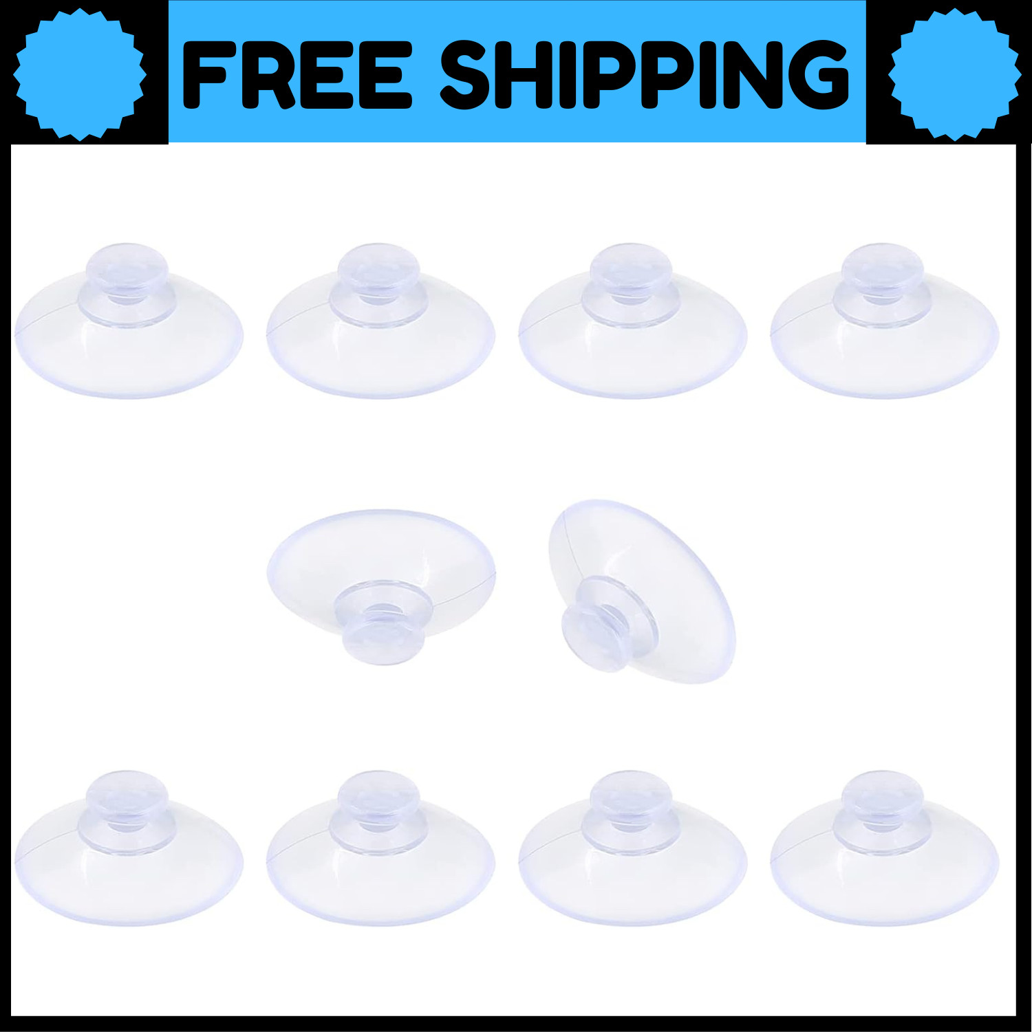 10 Pack 20mm Suction Cups for Glass Table Tops, Rubber Transparent Sucker Pads..