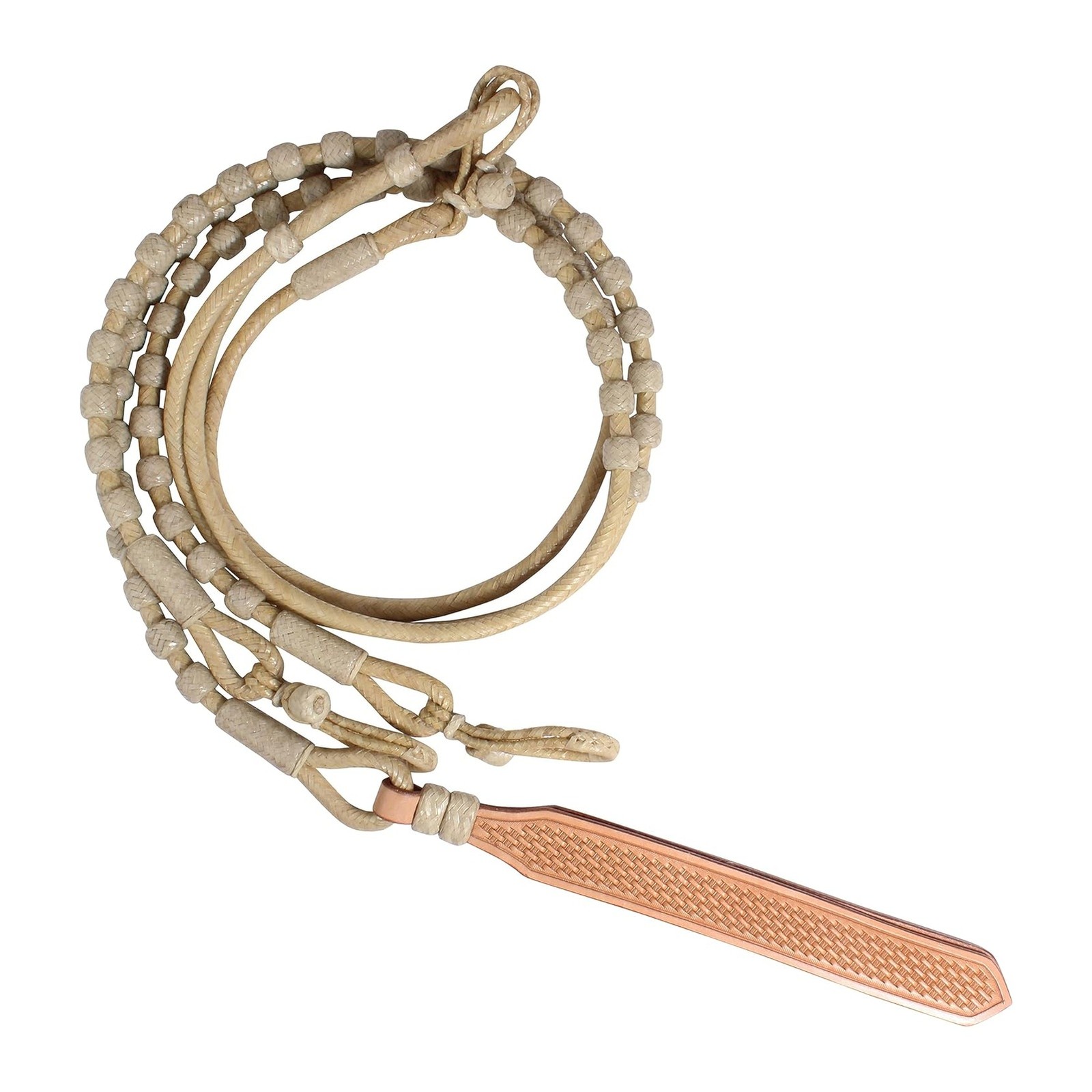 PROFESSIONAL'S CHOICE Rawhide Braided Romal Natural Reins (3PRR-NAT)