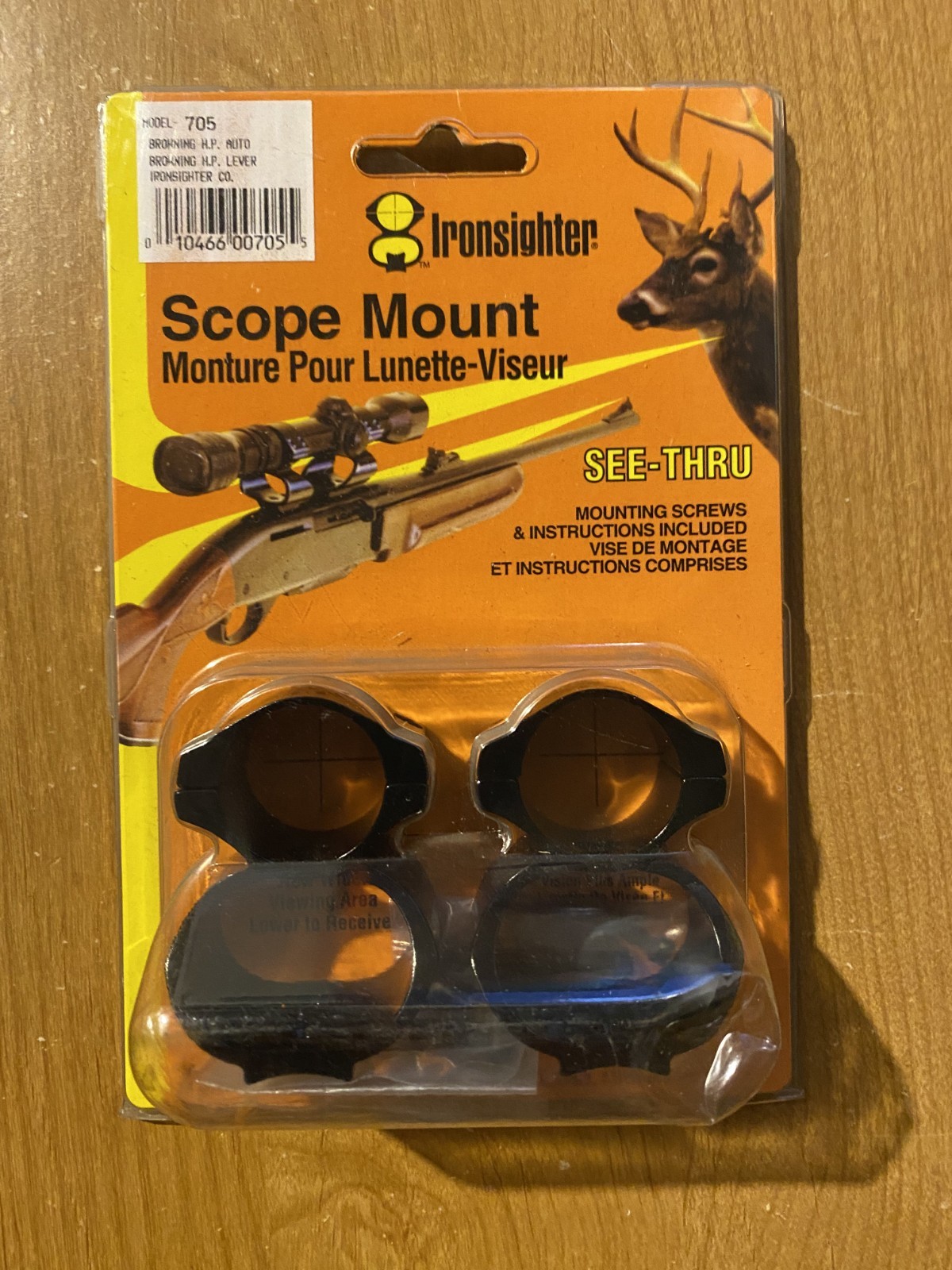 NIB - Ironsighter Model 705 Browning See Thru Scope Mount