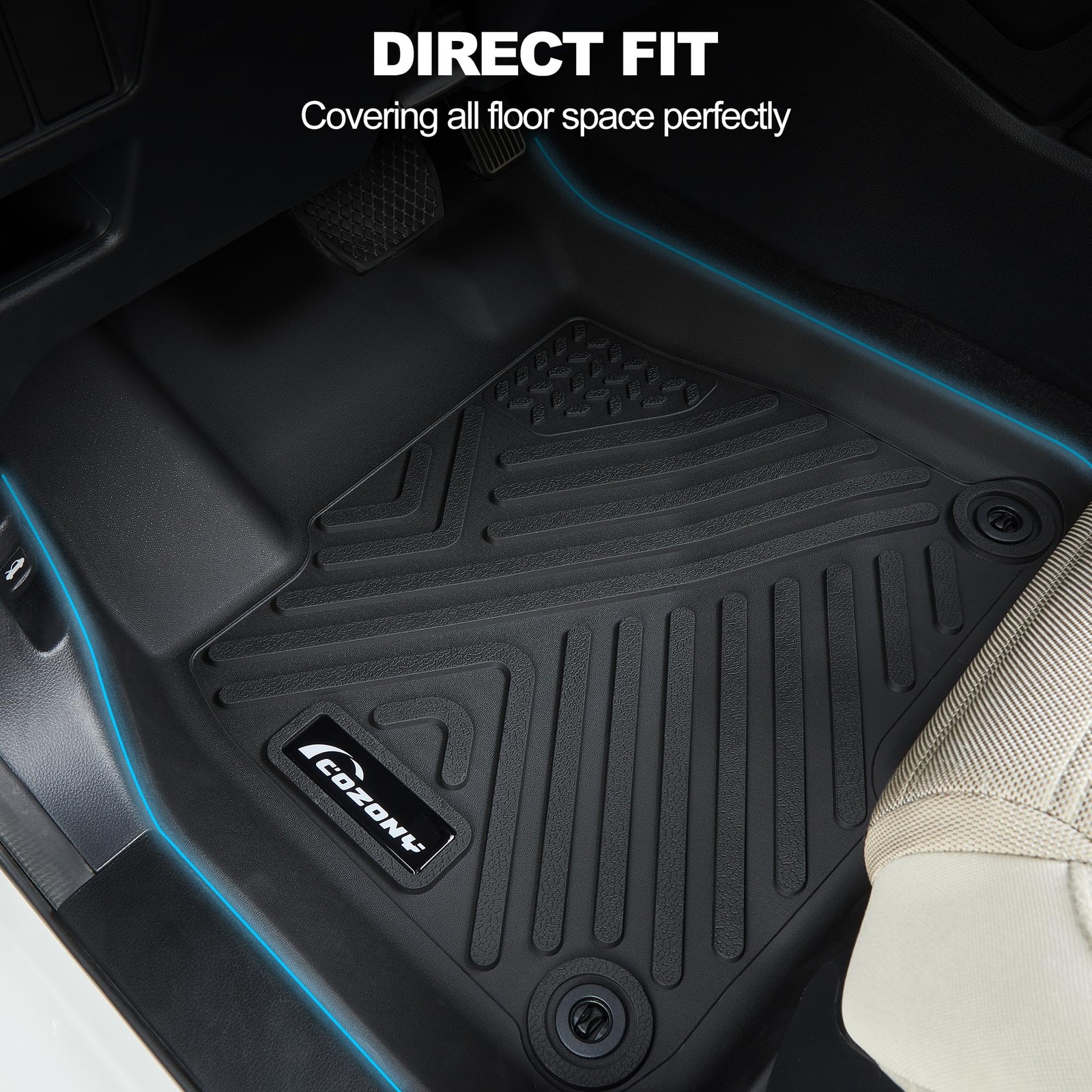 Black TPE Car Floor Mats Custom Fit All Weather Anti-Skid For 2017-2021 Nissan