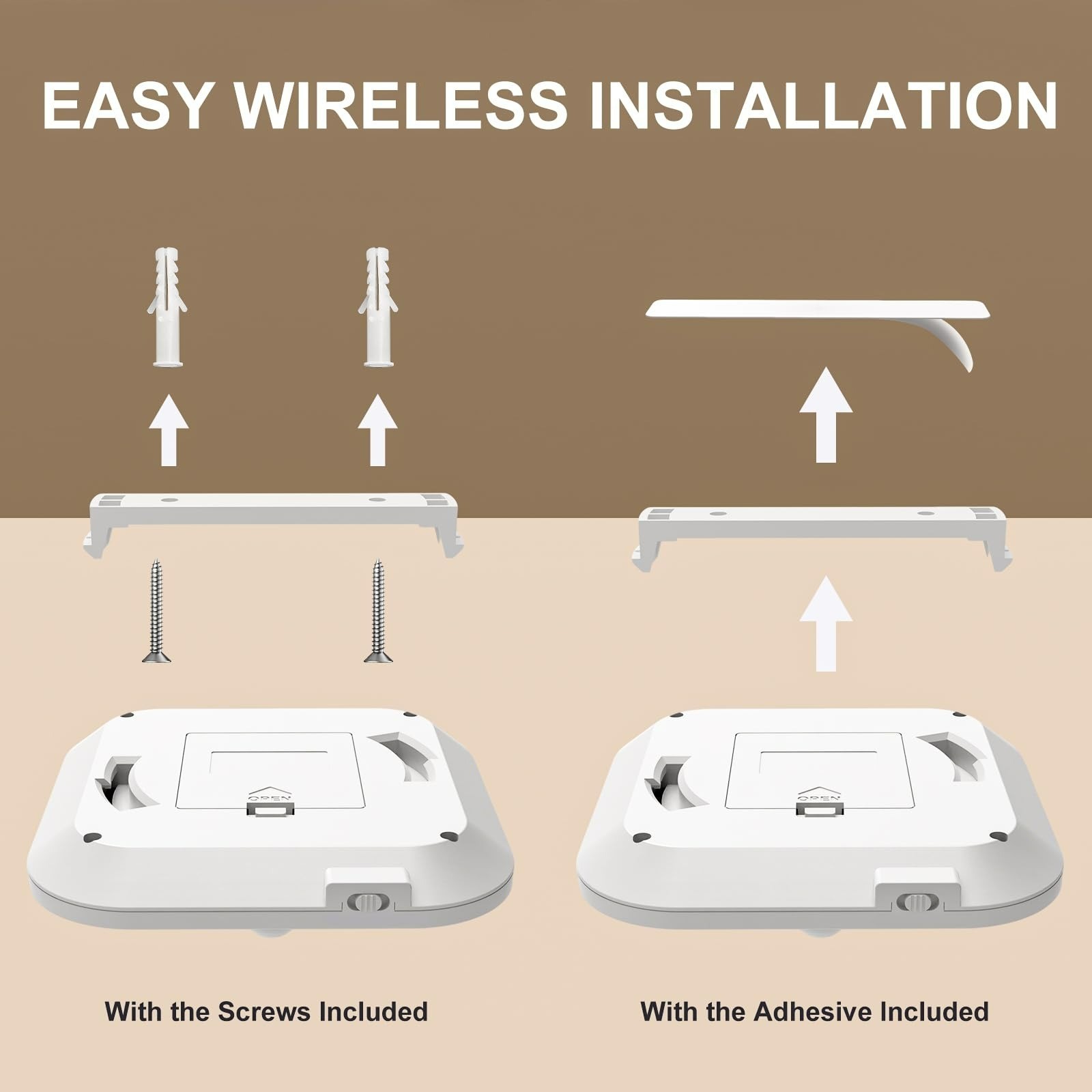 ANOTEK Motion Sensor Ceiling Light 2-Pack Battery Operated Indoor