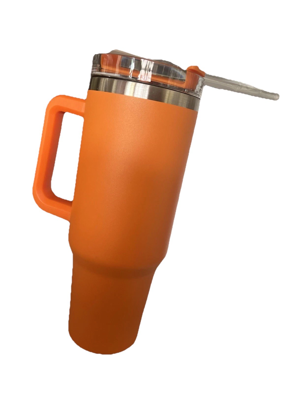 Splosh Orange Cup With Plastic Straw