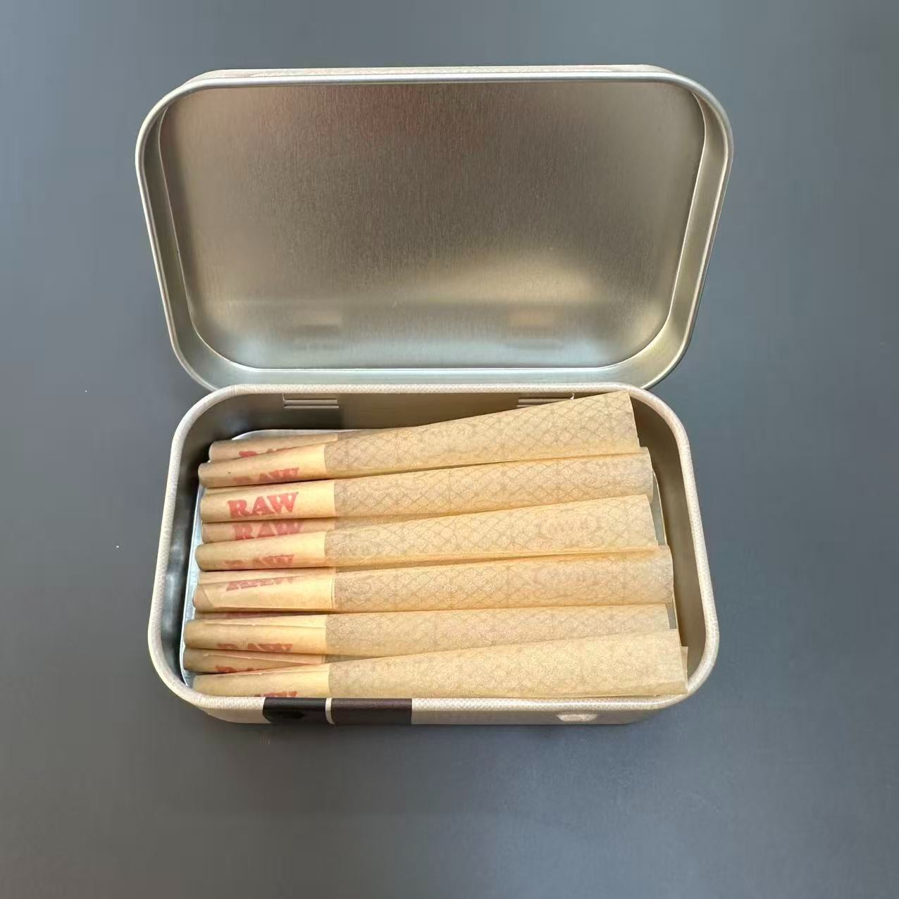 Authentic RAW Organic 1 1/4 Size Pre-Rolled Cones 200 Pack 🌟 Storage Tin