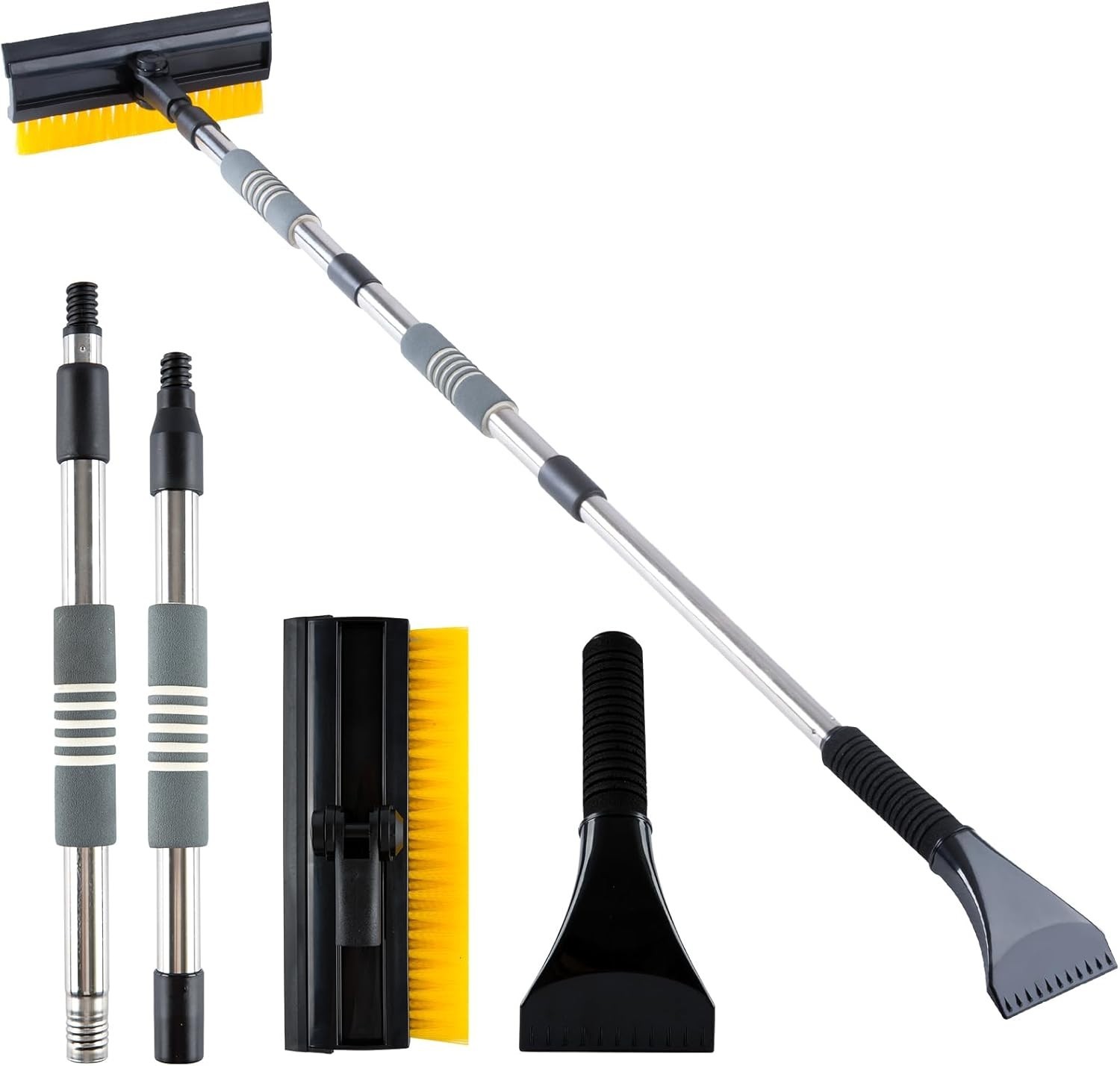 53'' Extendable Retractable Snow Brush & Ice Scraper for Cars/SUVs/Trucks - 360?