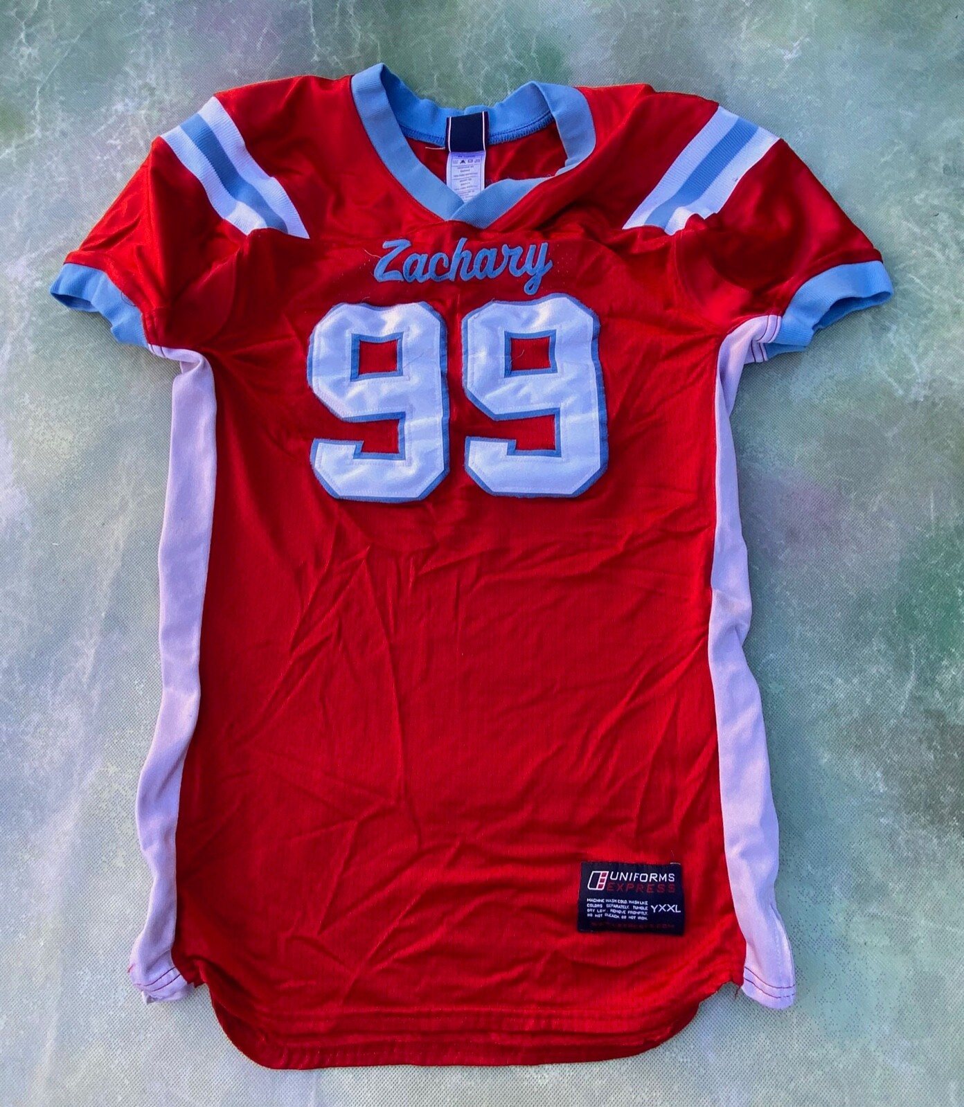 Vintage Zachary Broncos #99 Football Jersey Size Youth XXL.