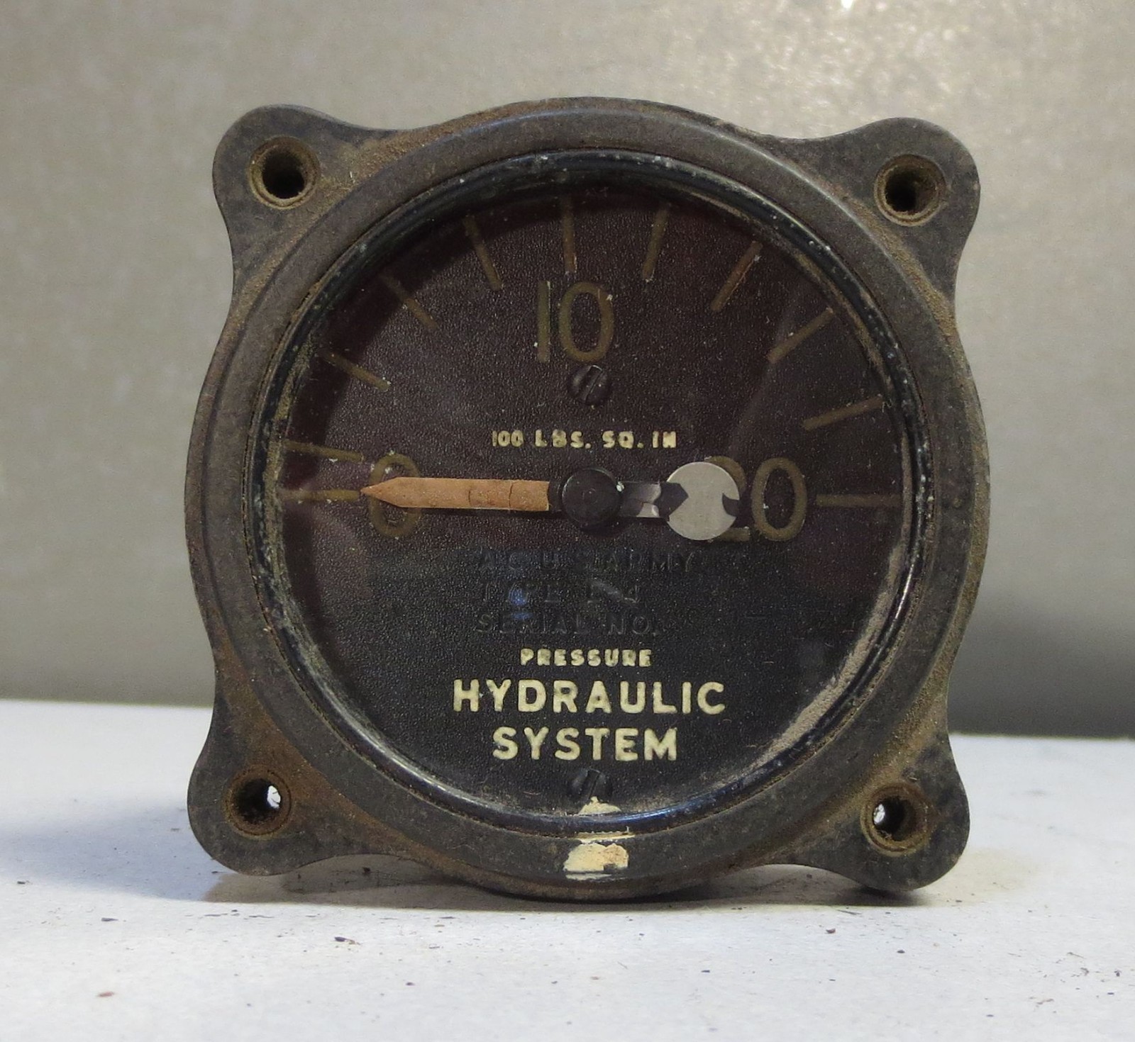Vintage Motometer 9752-A Hydraulic System Pressure Aircraft Indicator Gauge