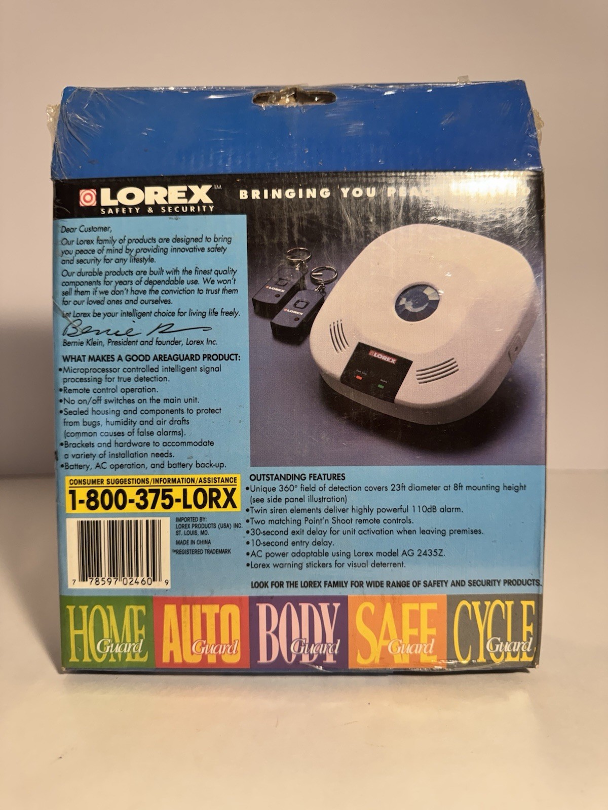 LOREX Ceiling Mount Security Alarm AG-2460NEW & FACTORY SEALED