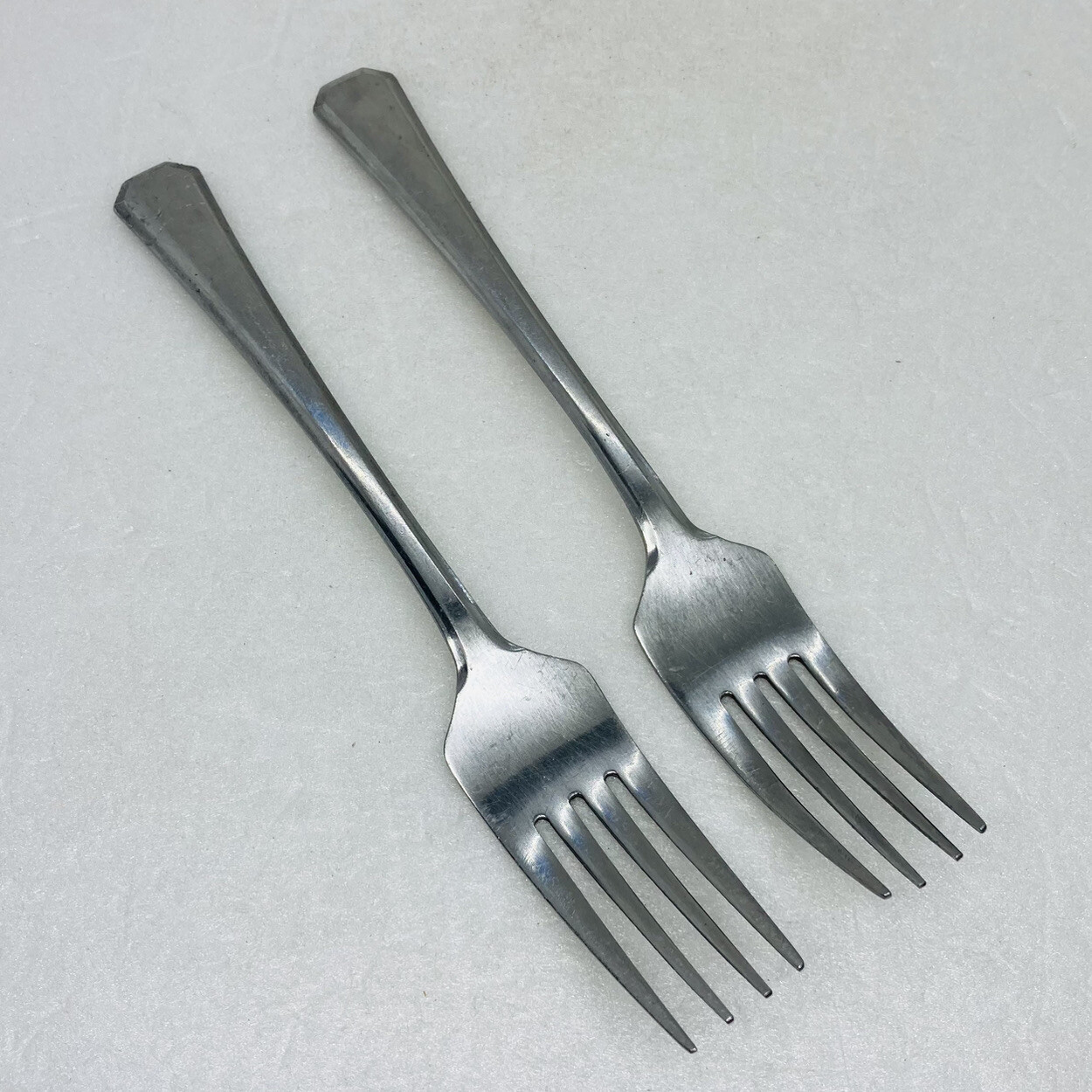 Vintage Large Dinner Fork Set 7.5”  Stainless Made In Japan Solid Handle 30