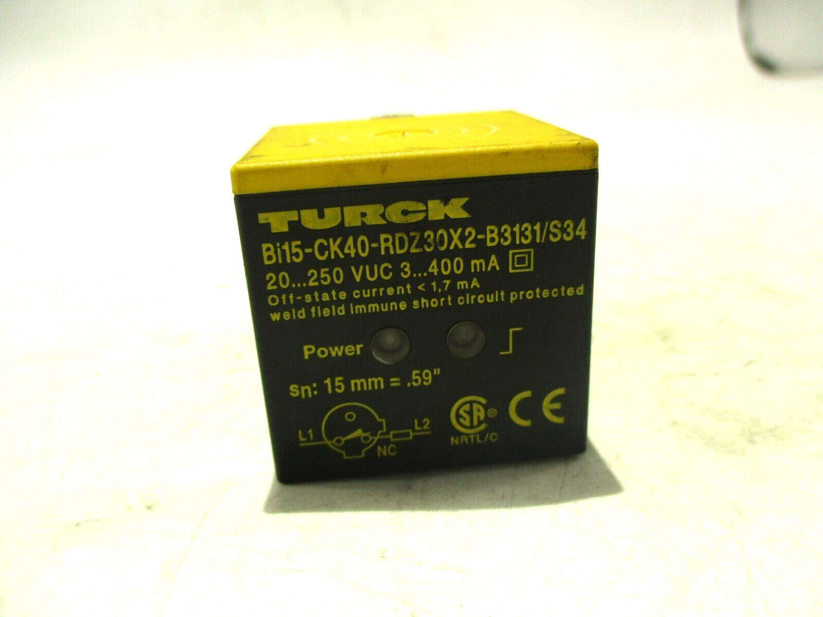 TURCK BI15-CK40-RDZ30X2-B3131/S34 INDUCTIVE SENSOR 3 PIN 40MM SIZE