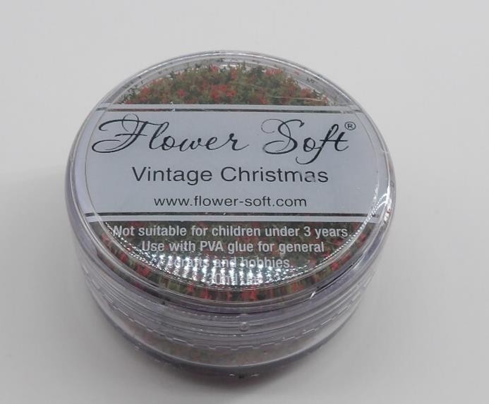 Flower Soft Scrapbooking Embellishment Powder 30ml Jar VINTAGE CHRISTMAS