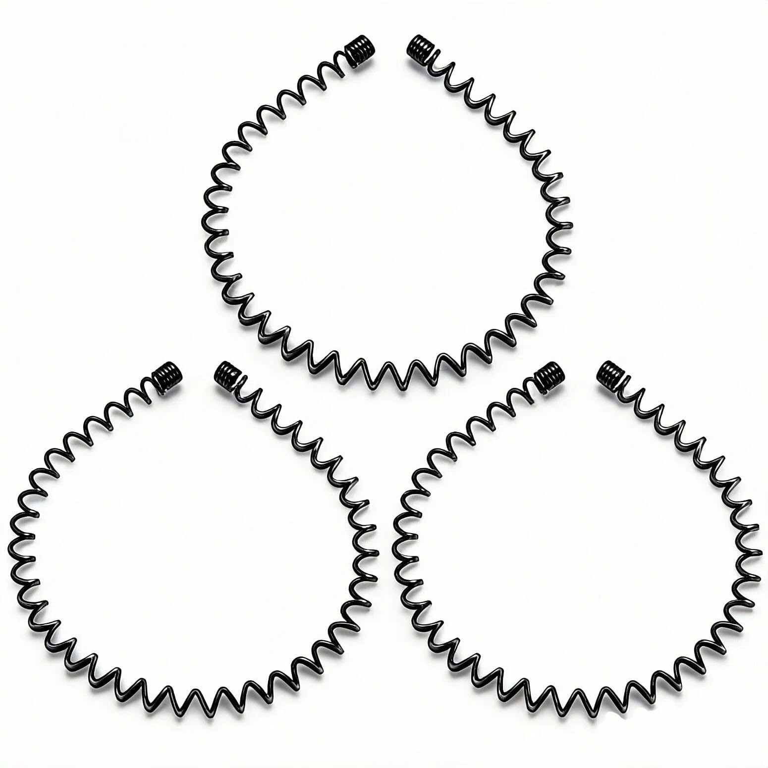 KELUBATU Metal Headband for Men, Adjustable Wavy 1 Count (Pack of 3), Black
