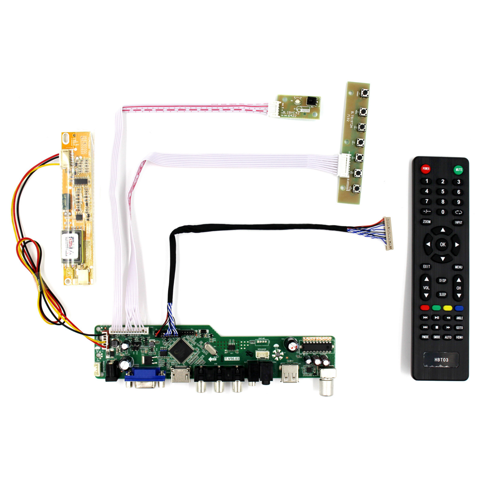 TV HD VGA AV USB AUDIO LCD Driver Board For 14.1" 15" QD141X1LH02 1024x768 LCD
