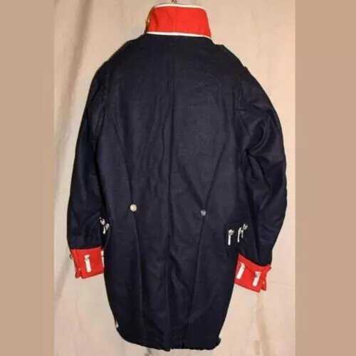 New Custom made 1812 war Infantry Coat Navy Blue White Braid tailcoat