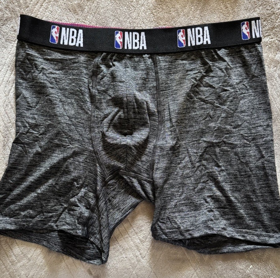 NBA Men’s Active Stretch Moisture Management Boxer Briefs-Size L New (4) Pack