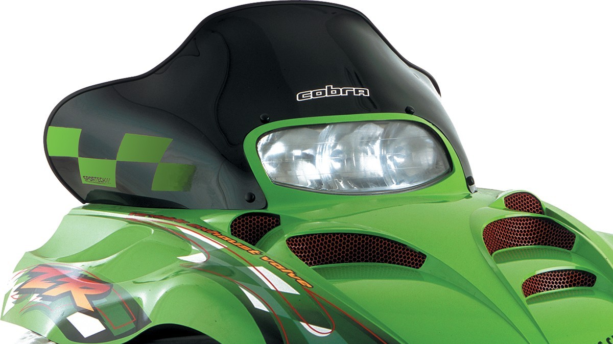 PowerMadd 12320 Cobra Windshield for Arctic Cat ZR 3 - Black Green Checkers