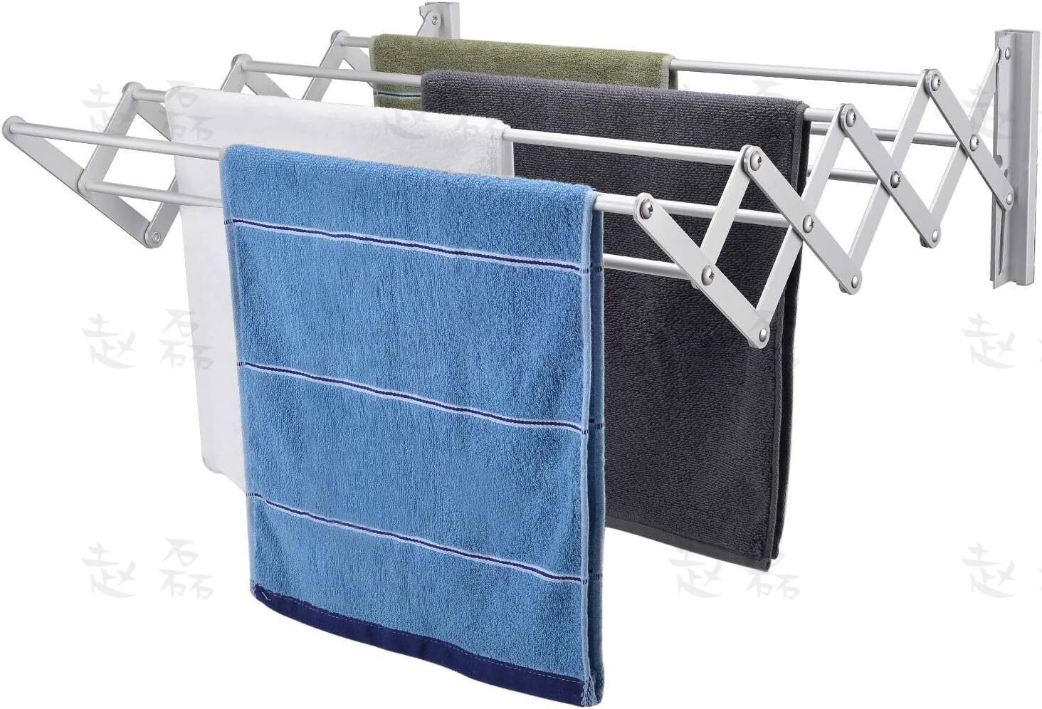 Laundry Hanger Wall-Mounted Expandable Folding Clothes Drying Towel Rack 42~80cm