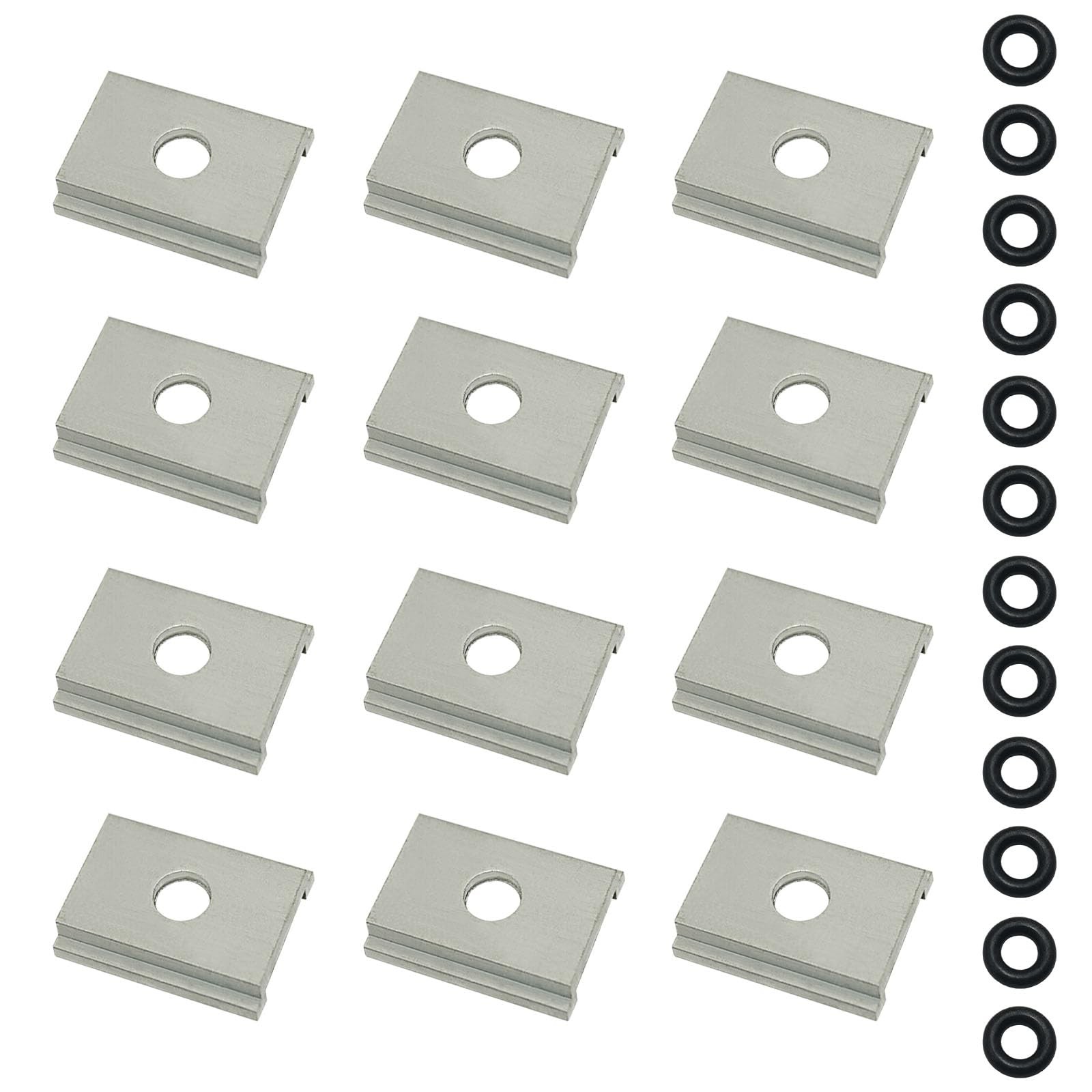 12Pcs AAP-1012 Kayak Adapter Plates and O-Rings, Standard, Silver