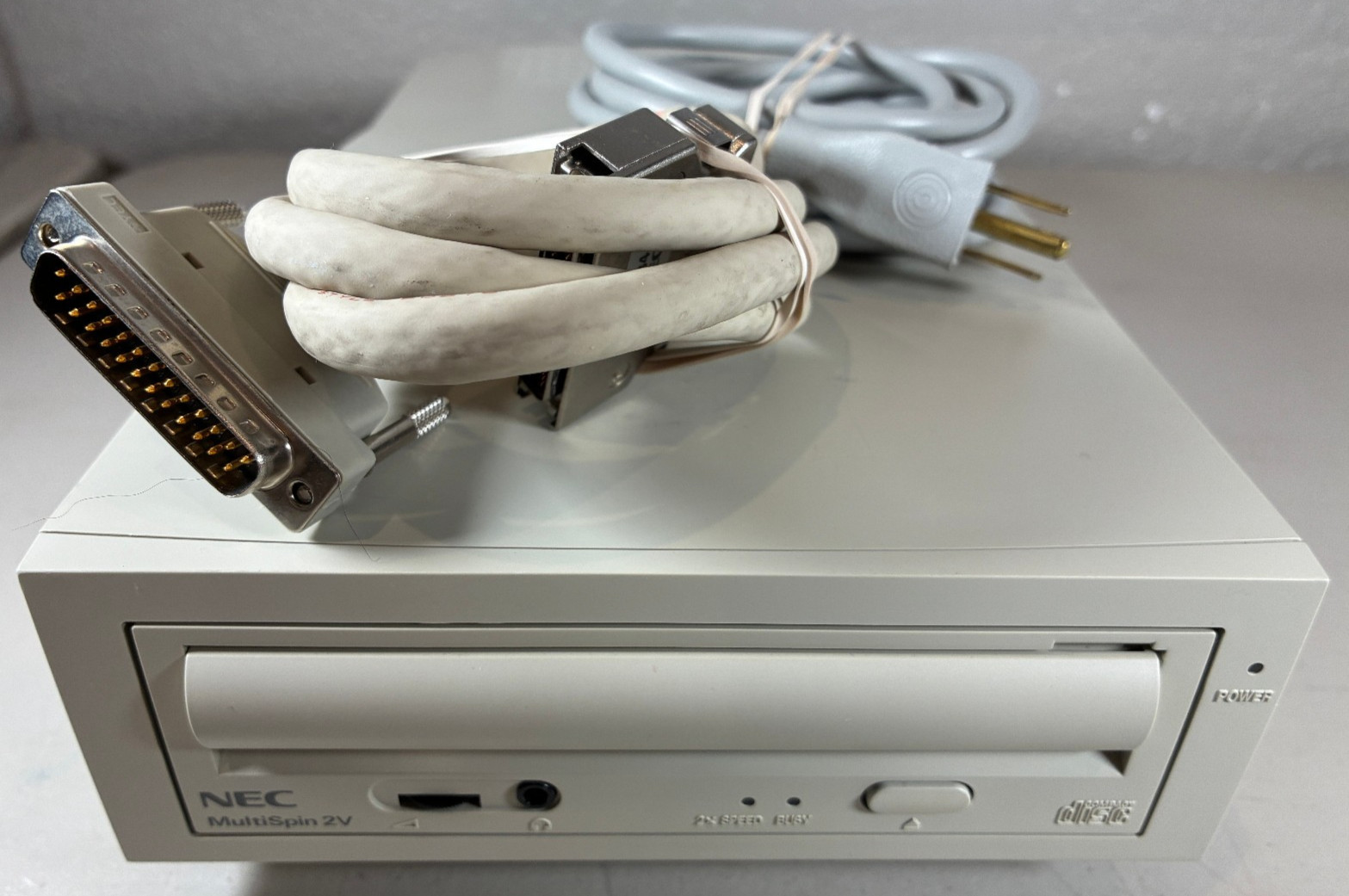 UNTESTED Powers On Vtg NEC CDR-300 Multispin 2V Mac CD-ROM External Hard Drive