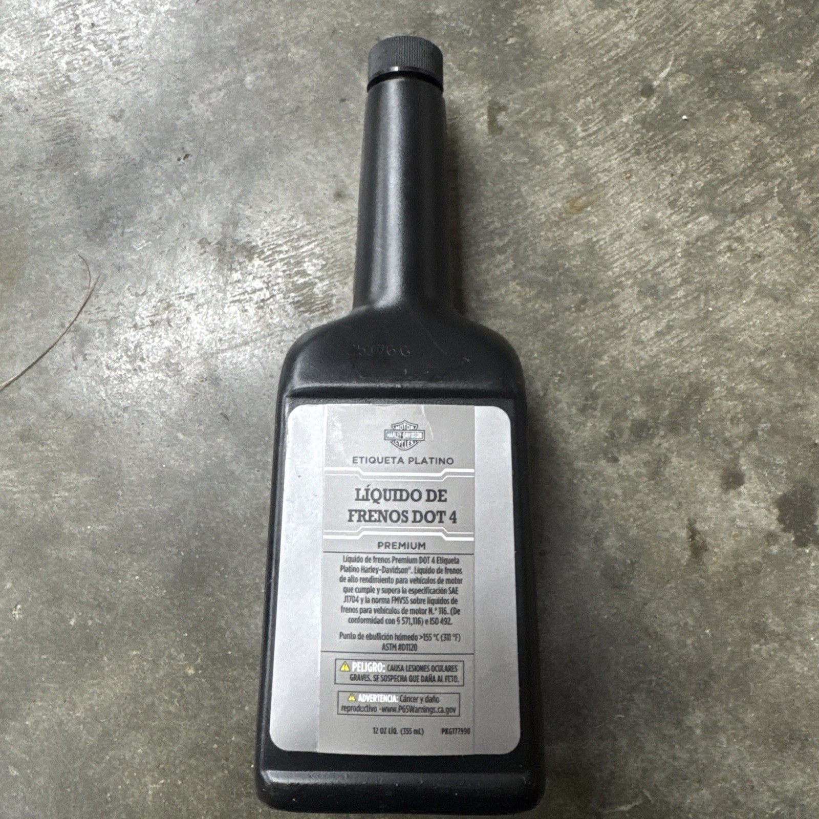 OEM Harley Davidson Platinum Label Dot 4 Brake Fluid 12 oz part# 41800770