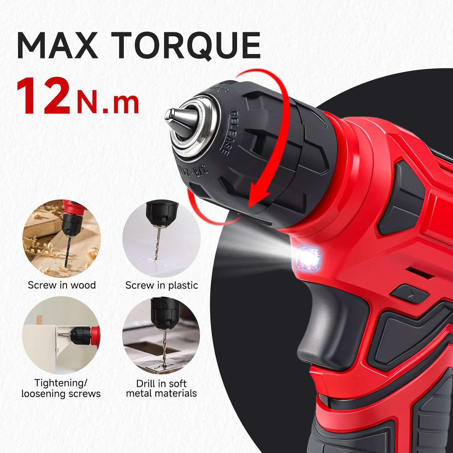 Tool Set - 8V Cordless Drill Set, 132 Piece Home Tool Set with Hand Drill, Tool