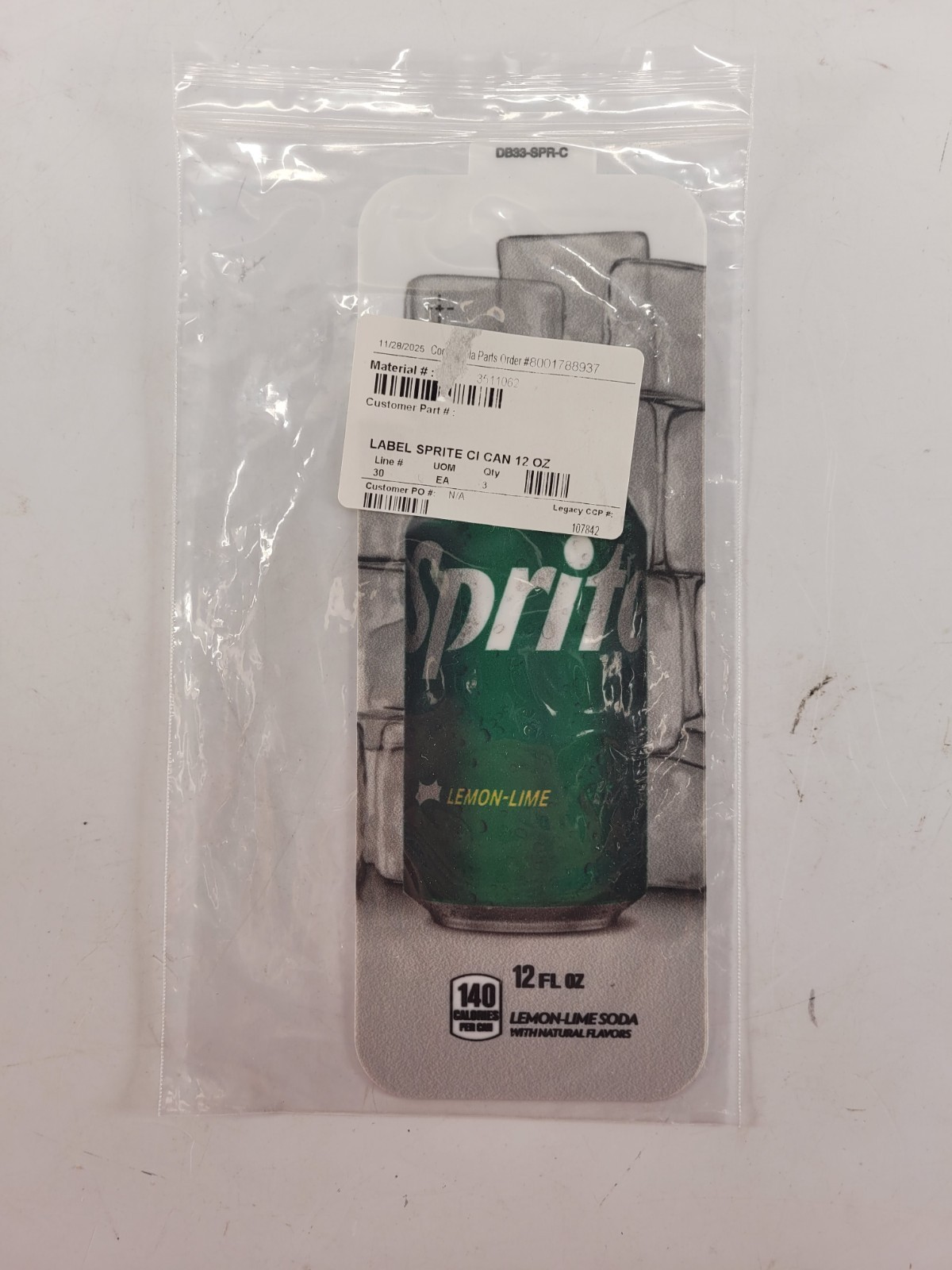 Coca Cola Parts Label Sprite Can 12 Oz 3511062