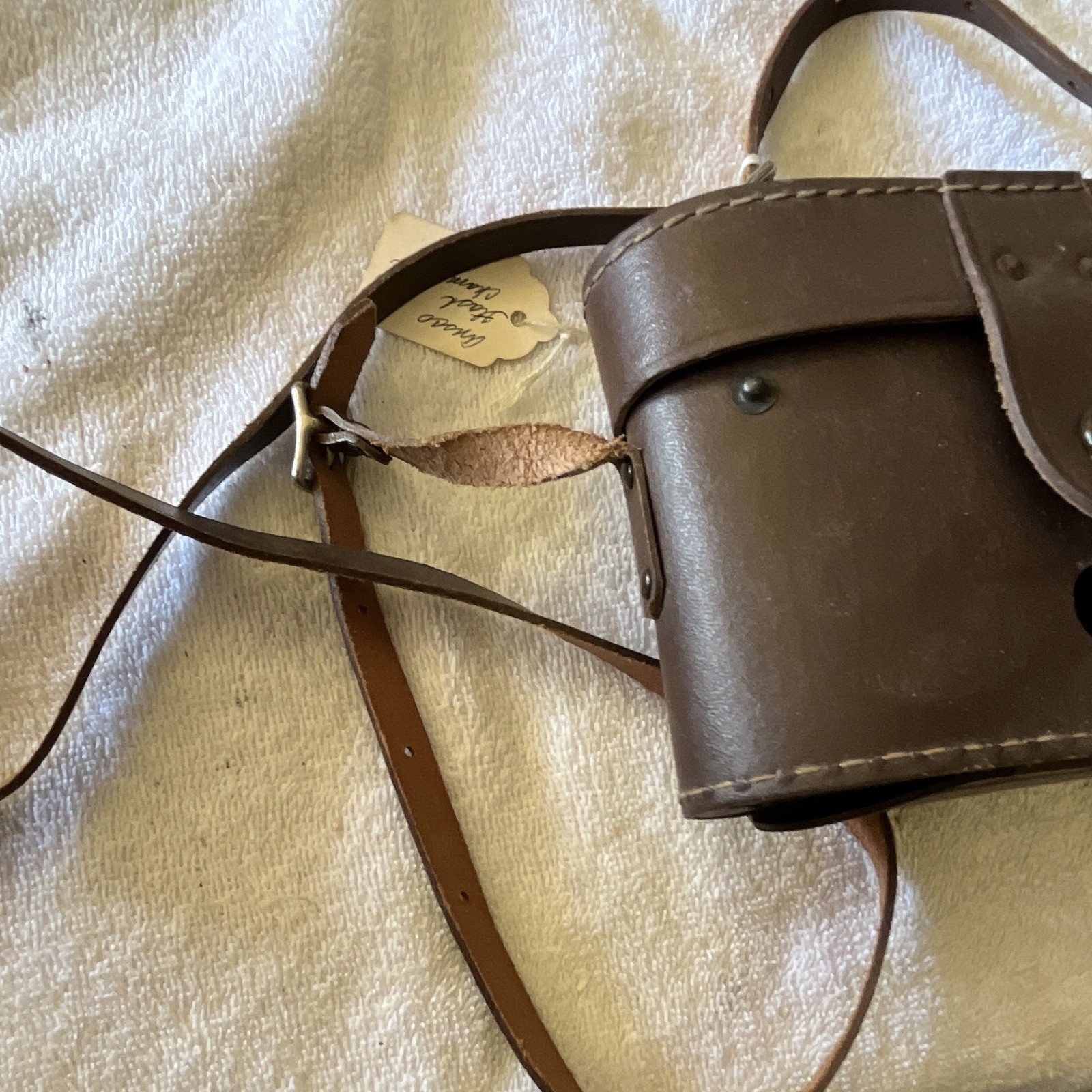 MarsCo Brown Leather Universal Binocular Case/Bag with Shoulder Strap