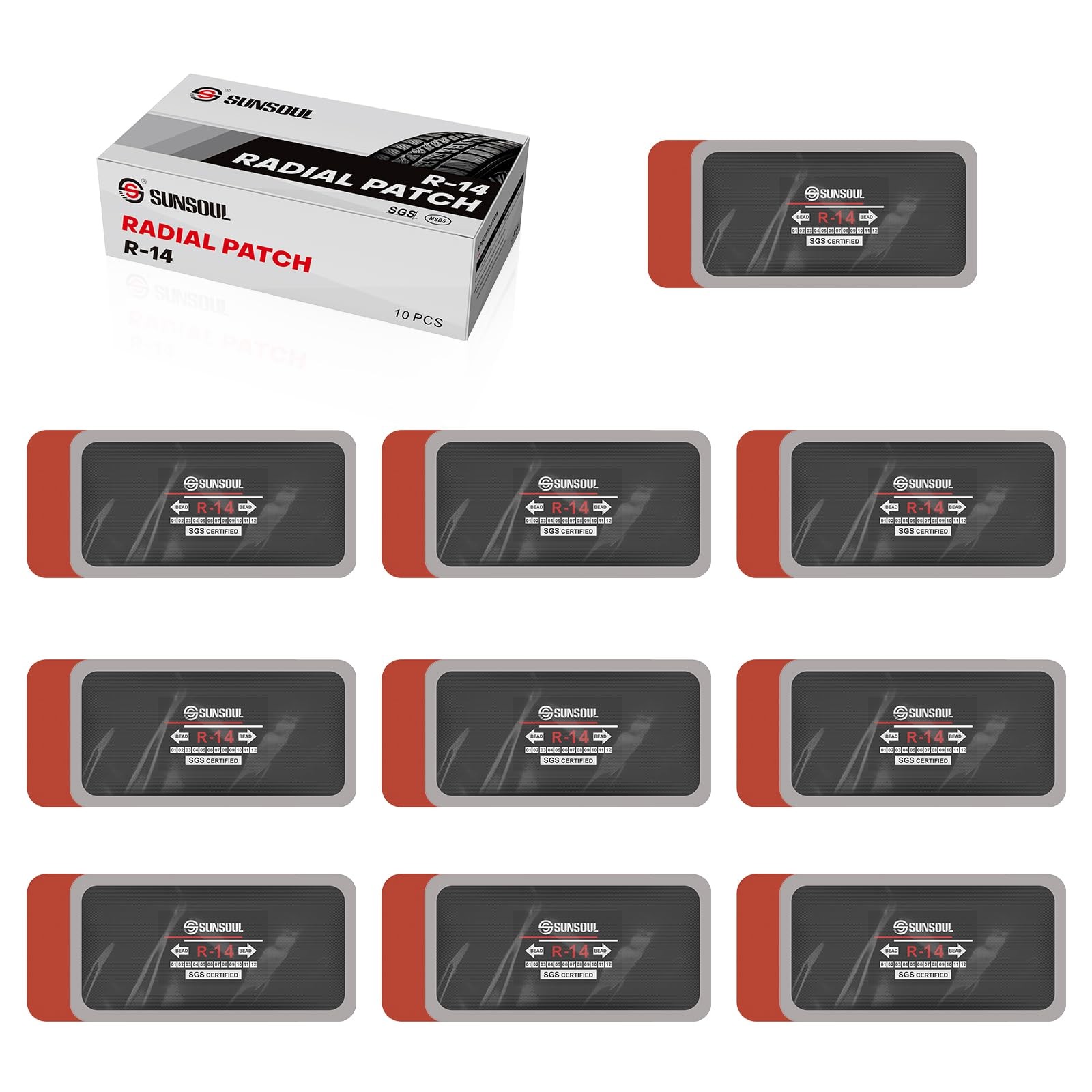 10Pcs Radial Tire Patch 5.70" x 2.95", Heavy Duty Tire Repair Patches Large P...