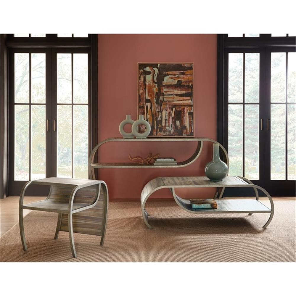 Bowery Hill Modern / Contemporary Open Ended Metal End Table in Brown
