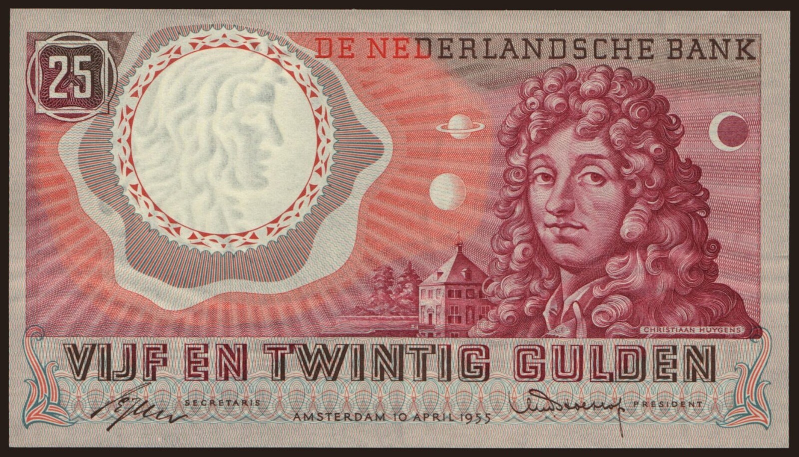 Netherlands - 1955 - 25 Gulden - "aUNC+" #CO6818