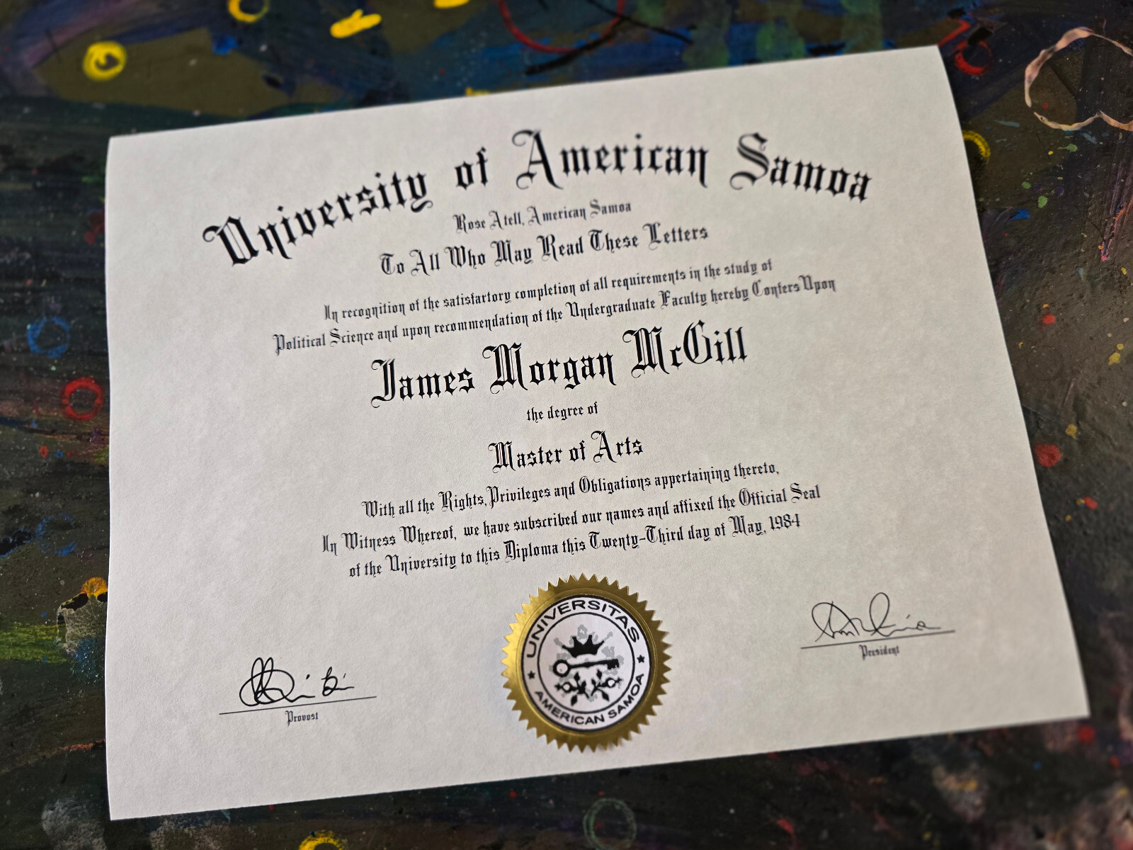 Better Call Saul American Samoa Diploma James McGill Collectible
