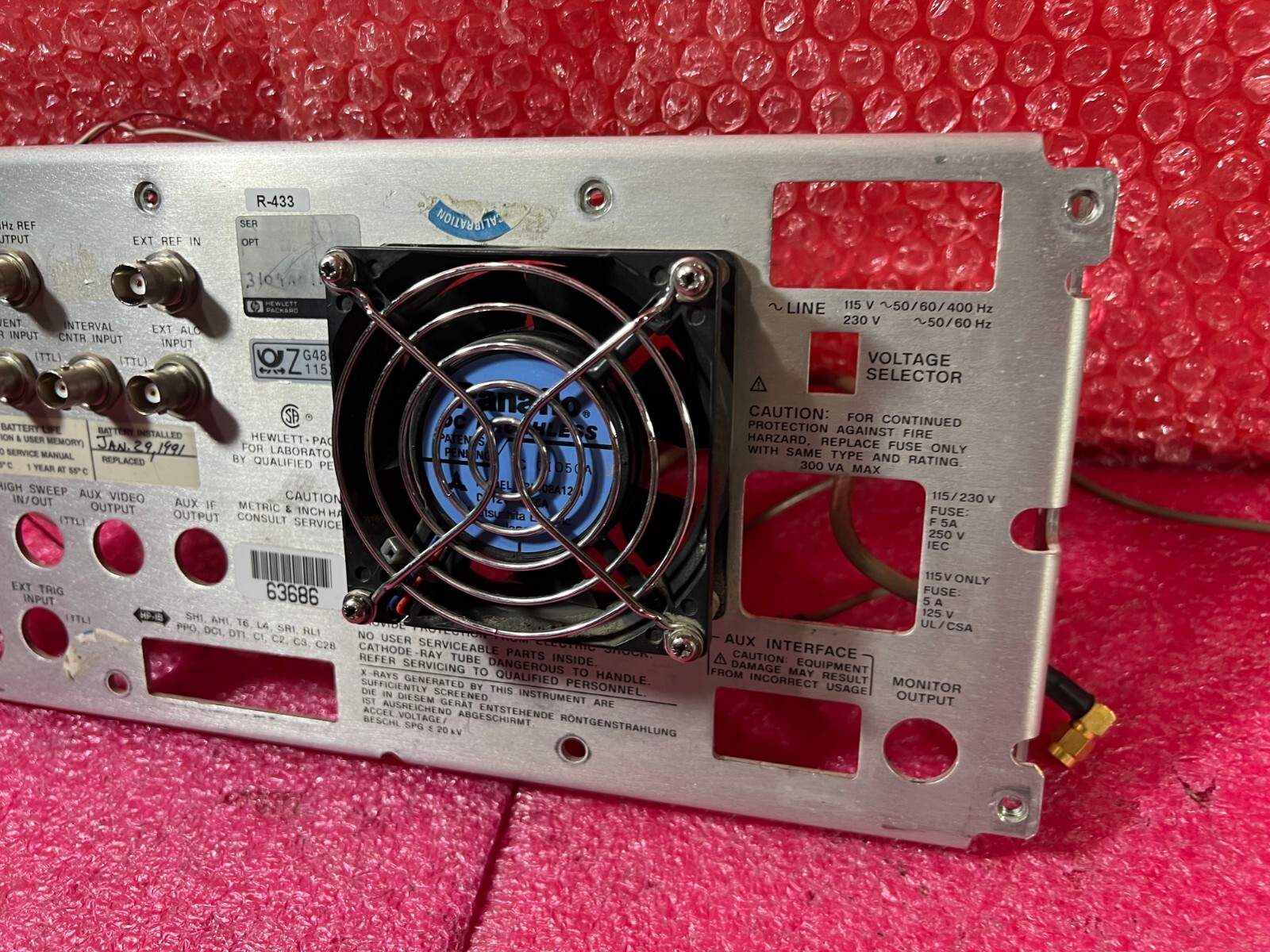 HP Agilent 9KHz-22GHz Spectrum Analyzer 8593A ''Rear Panel''