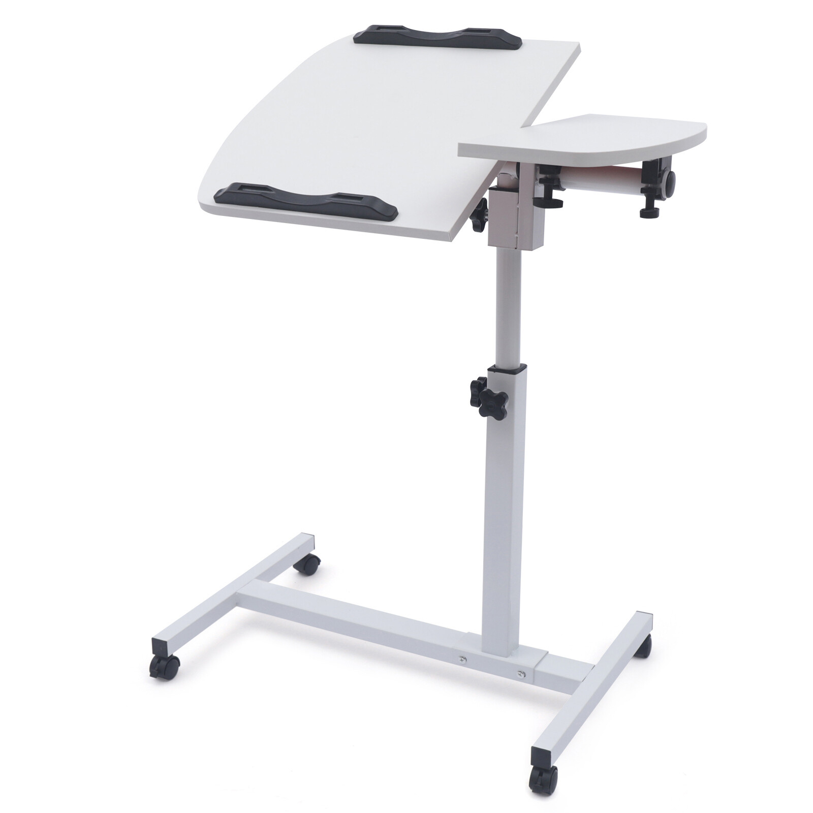 Over Bed Table Mobile Rolling Laptop Stand Computer Bedside Table Adjustable New