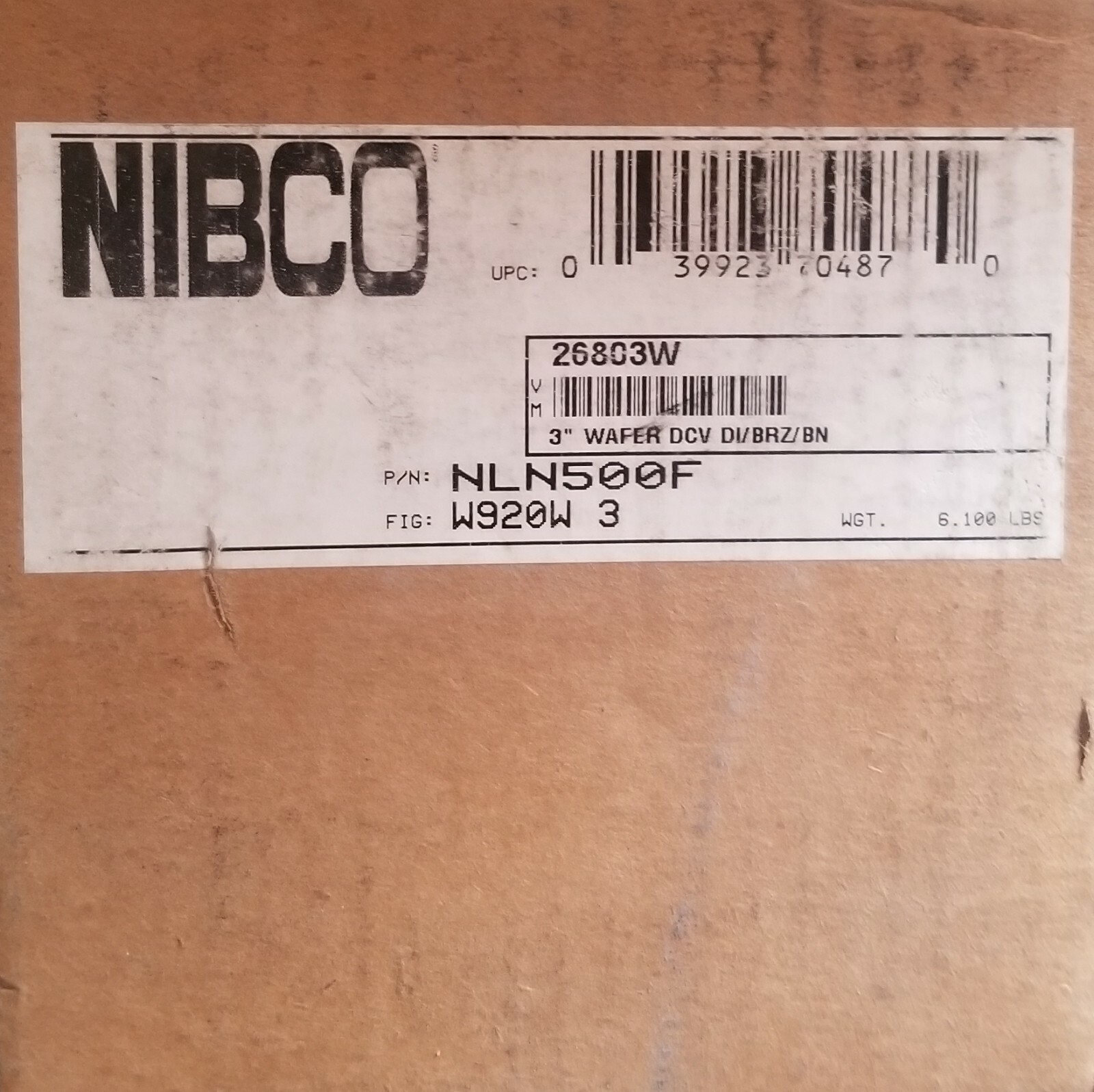 NIBCO 3" W920W 3 WAFER STYLE SILENT CHECK VALVE NLN500F *FACTORY SEALED*