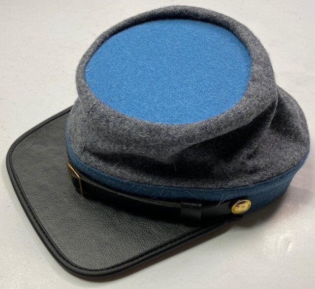 CIVIL WAR CSA CONFEDERATE INFANTRY GREY WOOL KEPI FORAGE CAP HAT-LARGE