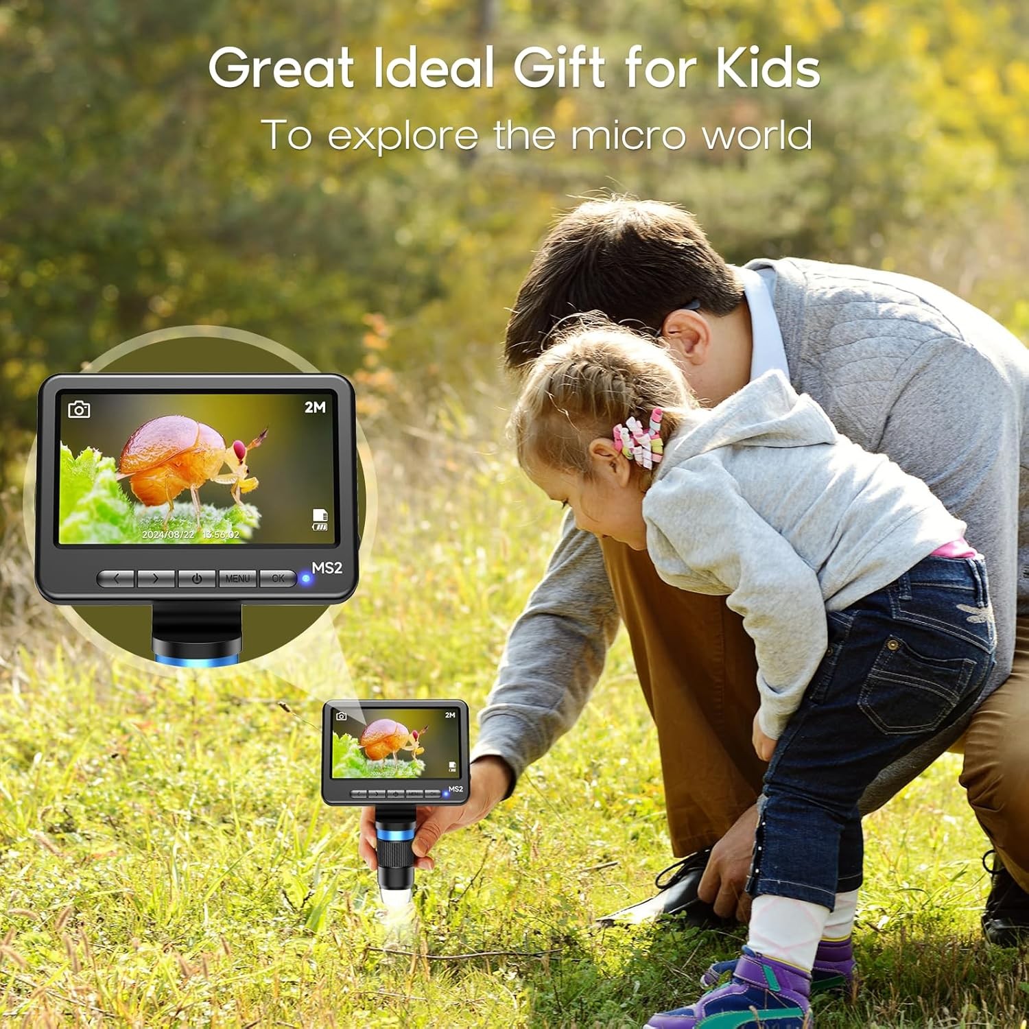 1080P LCD Digital Microscope with 32GB SD Card, Coin 5-inch...