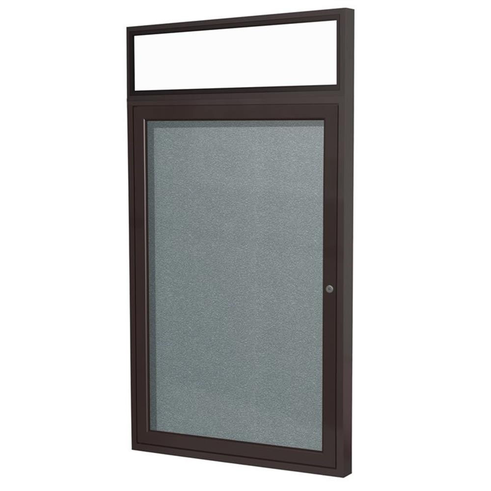 Ghent's Vinyl 36" x 24" 1 Door Enclosed Bulletin Board in Stone